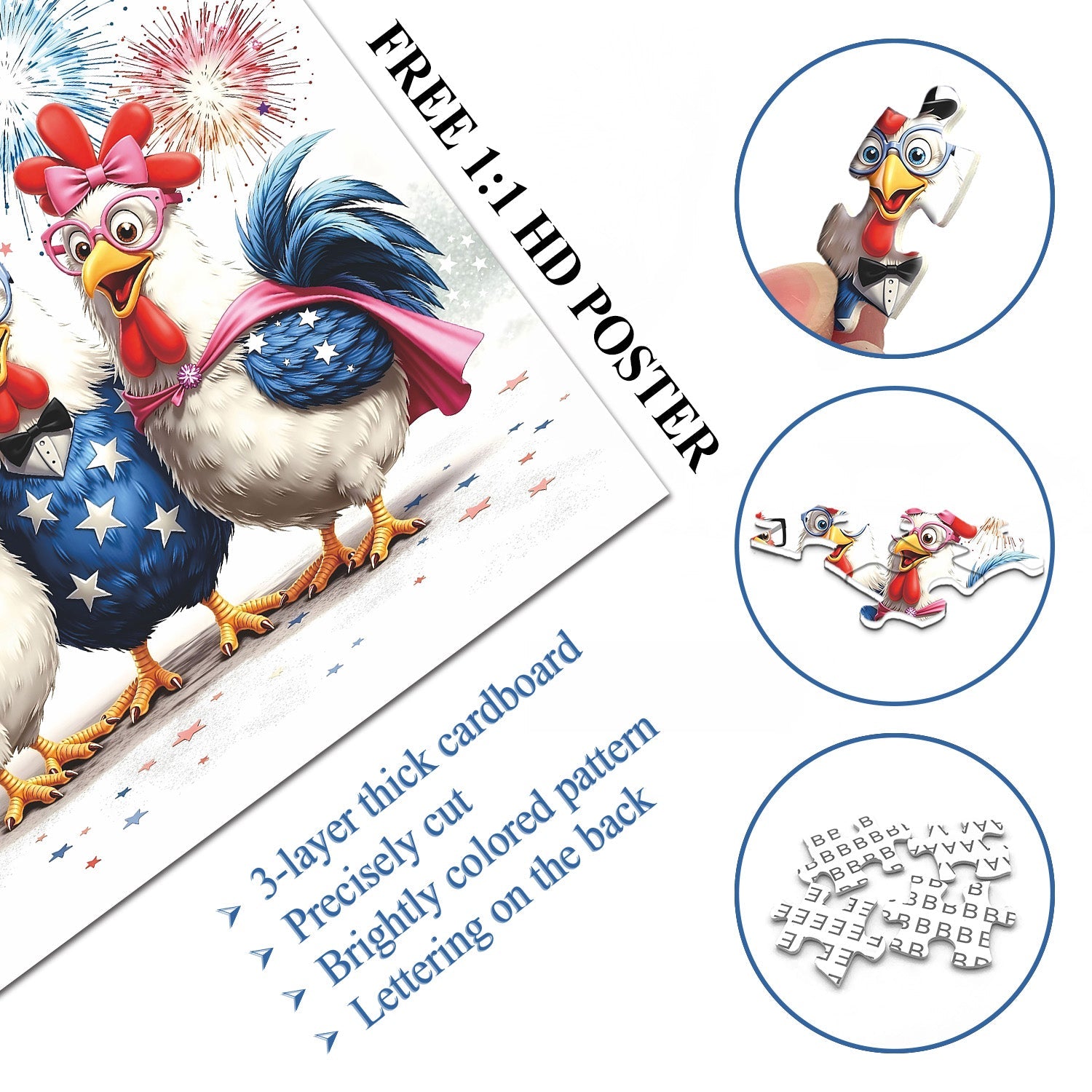 Cheerful Chickens Art Jigsaw Puzzle 1000 Pieces