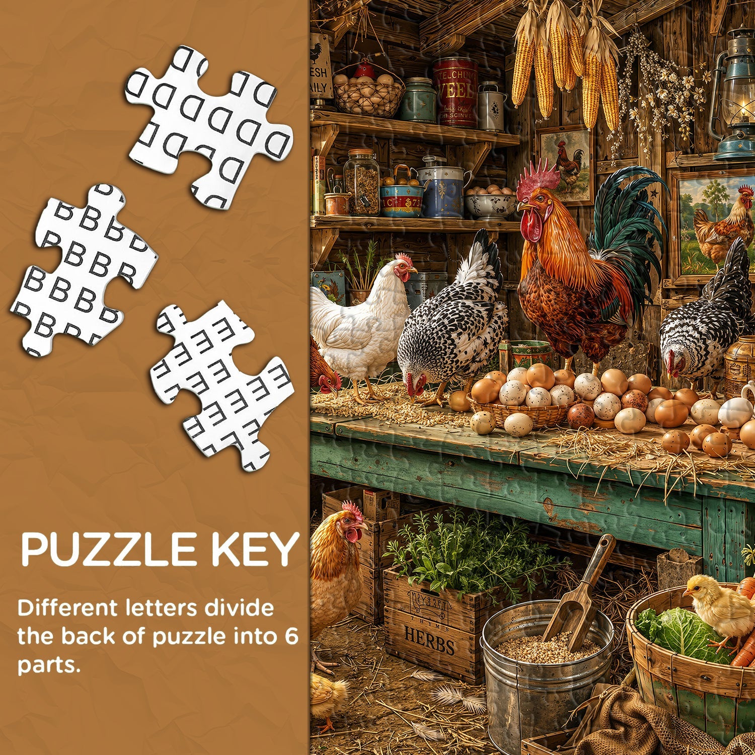 Country Rooster Crow Hut Jigsaw Puzzle 1000 Pieces