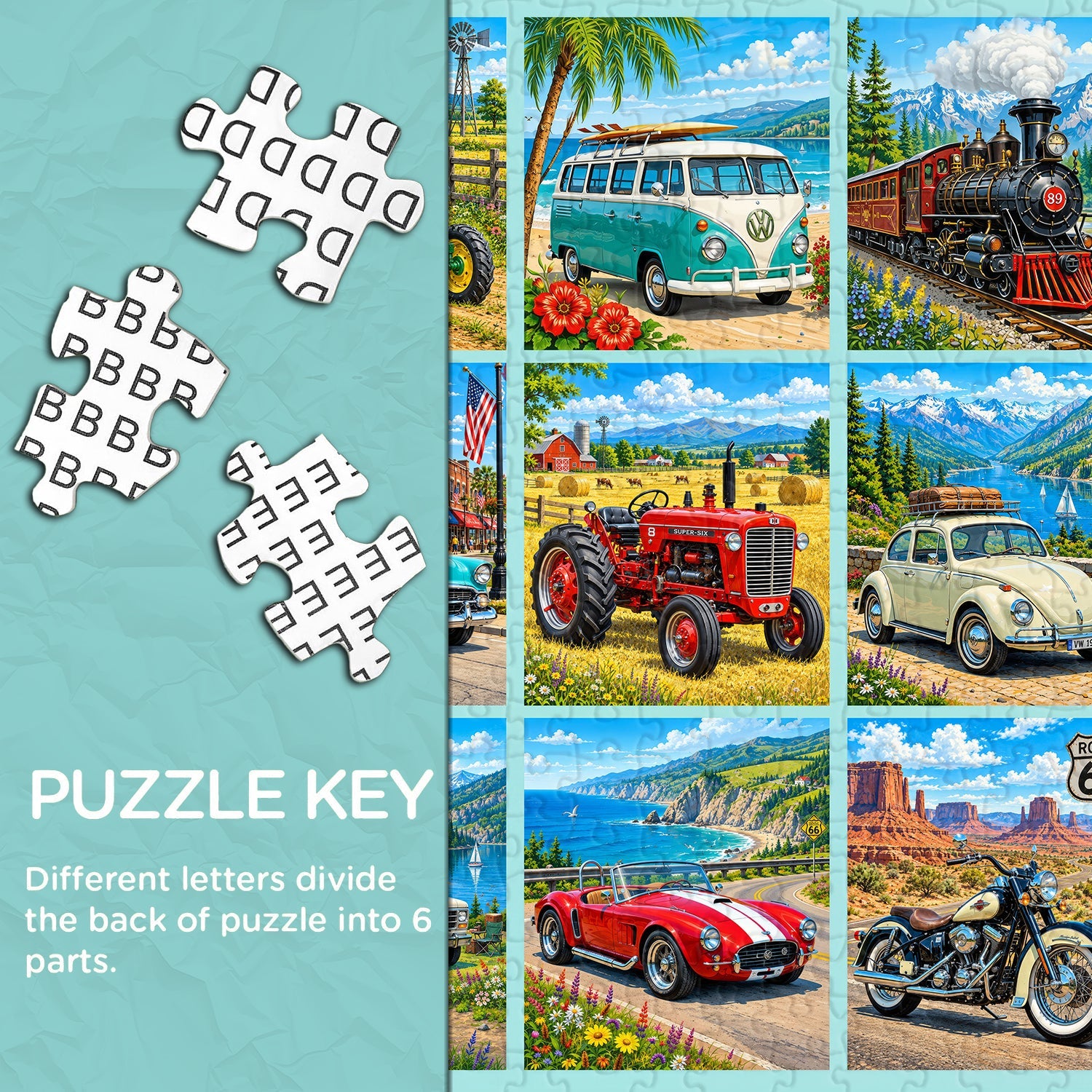 Vintage Transport Atlas Jigsaw Puzzle 1000 Piece