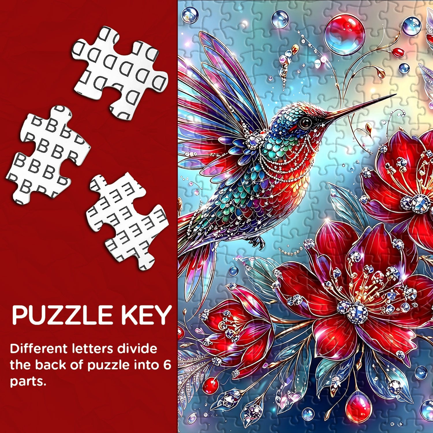 Gemstone Hummingbird Jigsaw Puzzle 1000 Pieces
