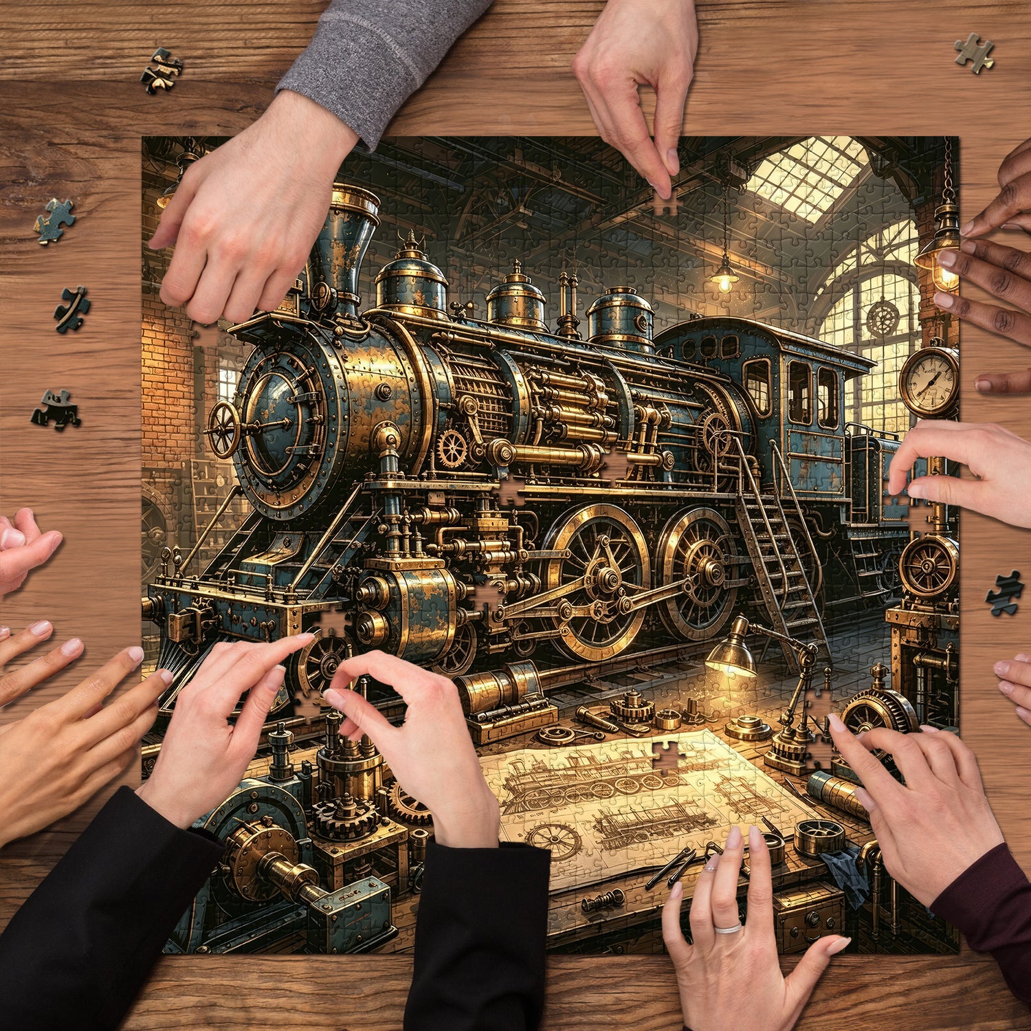 Clockwork Rail Workshop Jigsaw Puzzle 1000 Pieces