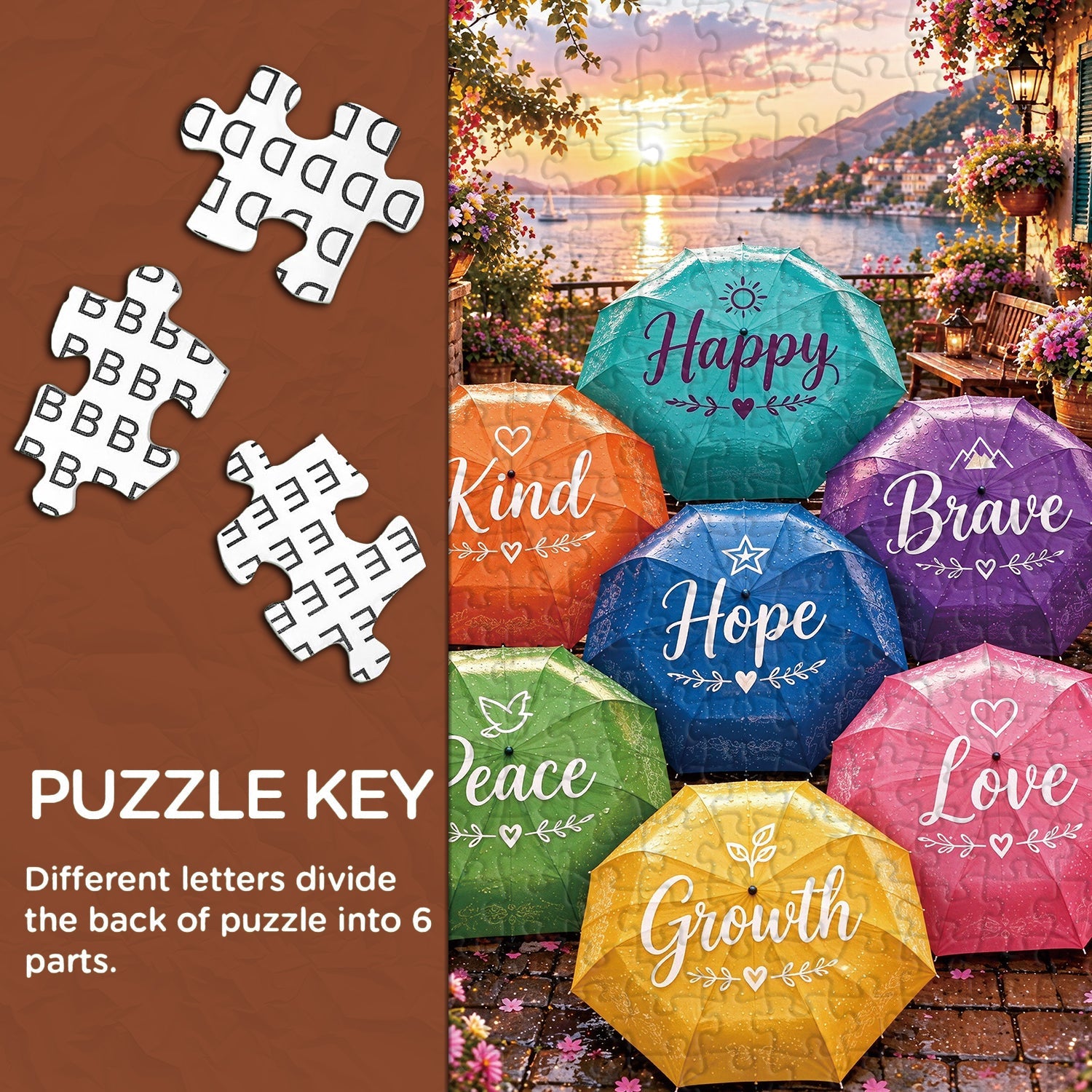 Rainbow Umbrellas Jigsaw Puzzle 1000 Piece
