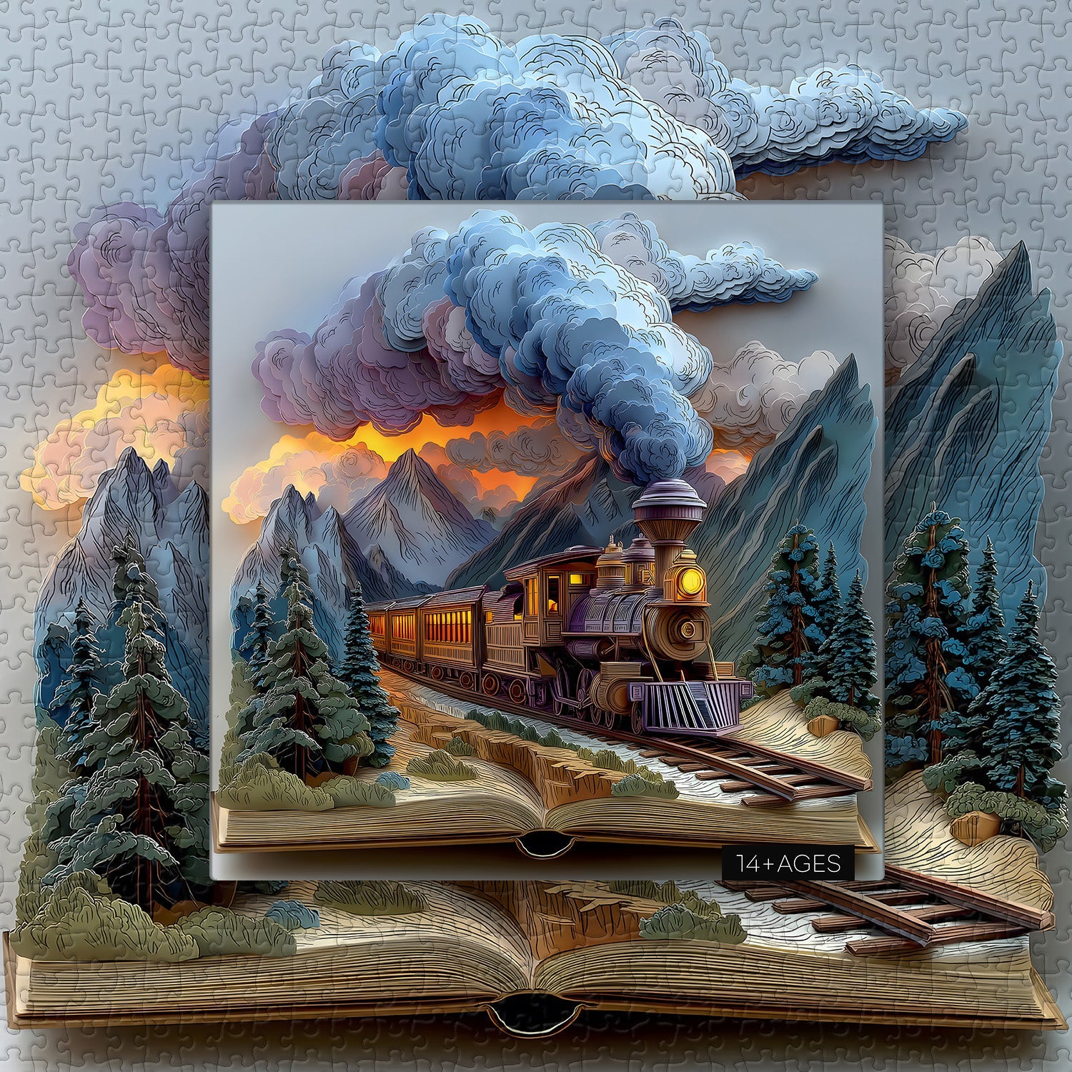 Book Page Rail Journey Jigsaw Puzzle 1000 Pieces