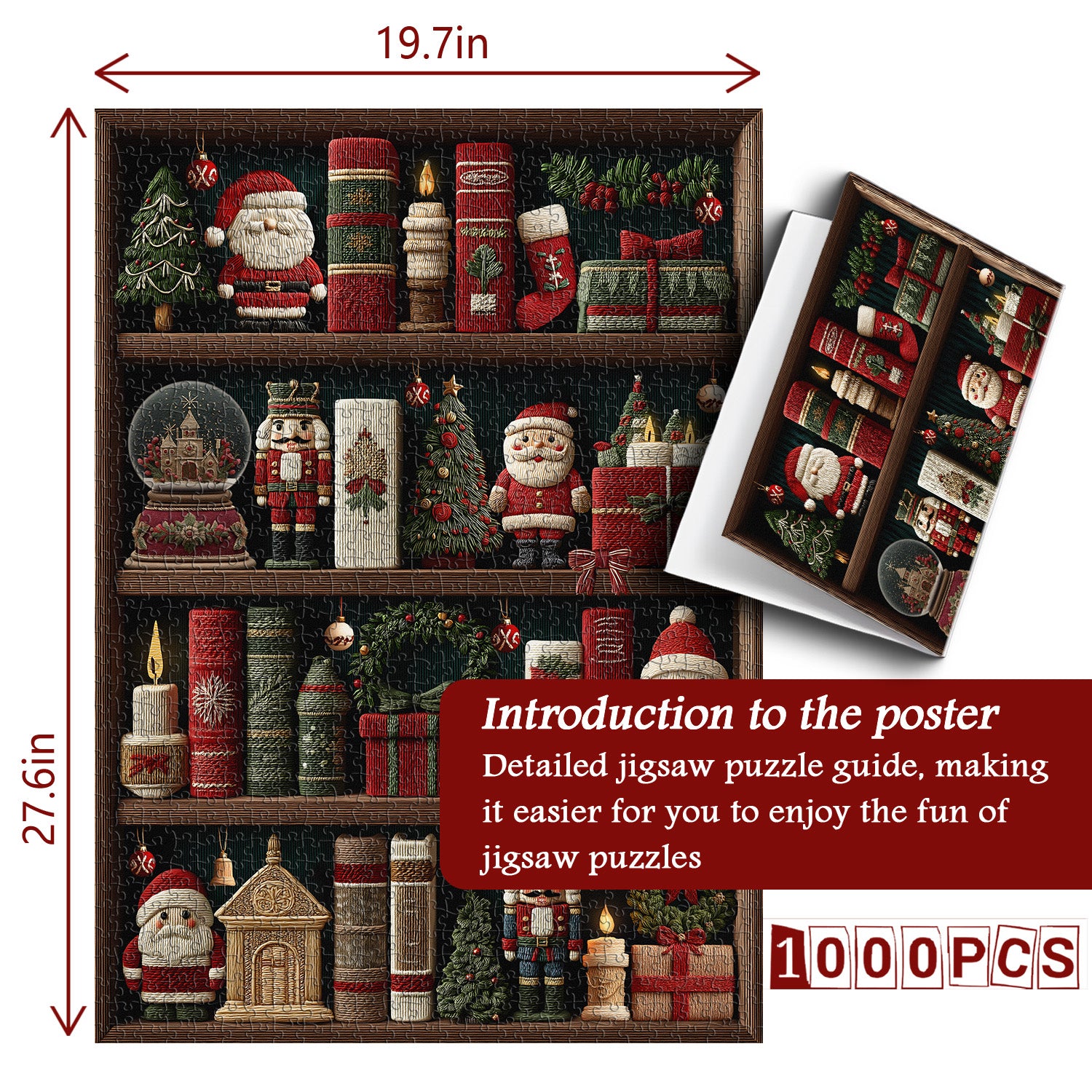 Christmas Bookshelf Jigsaw Puzzle 1000 Piece
