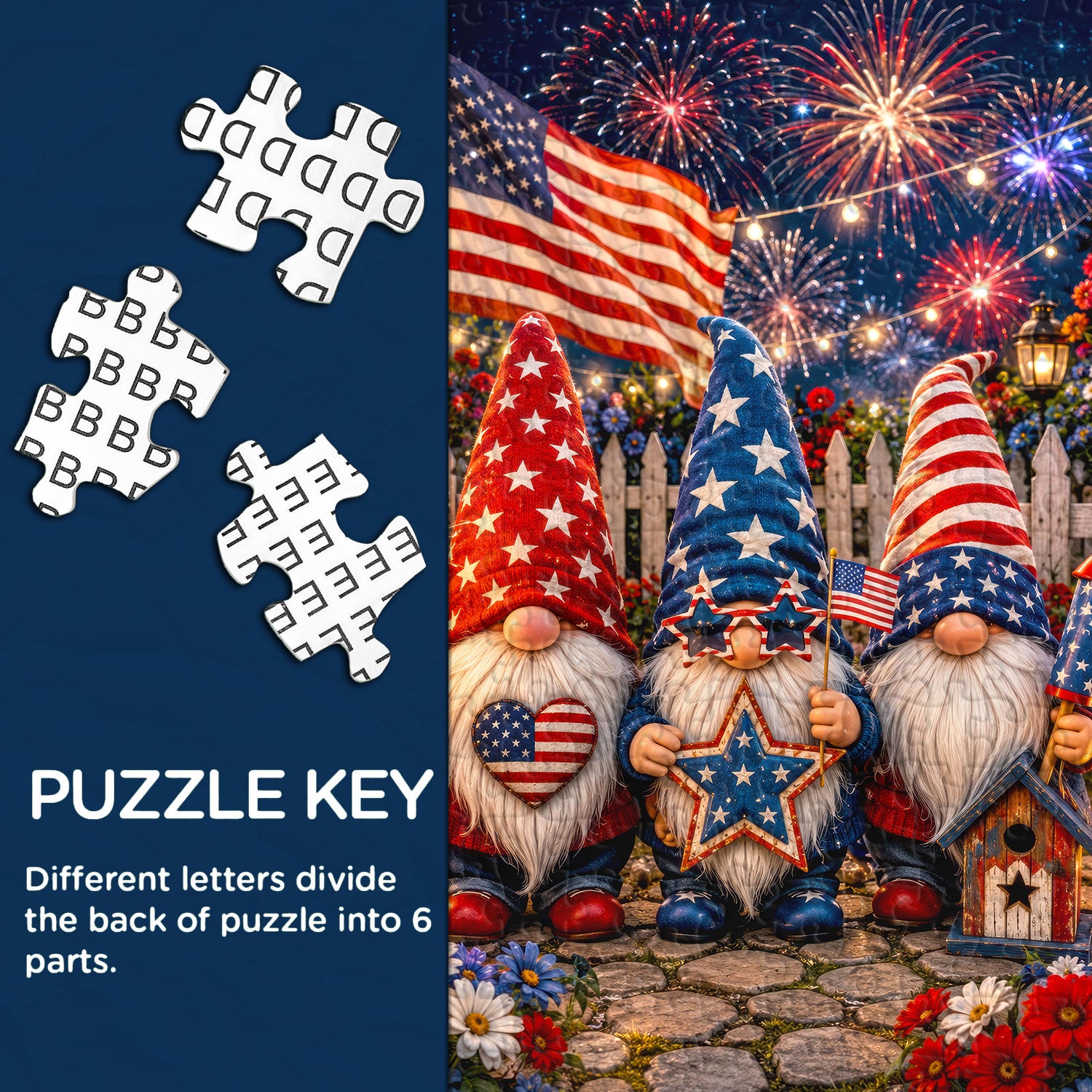 Firework Gnome Celebration Jigsaw Puzzle 1000 Piece