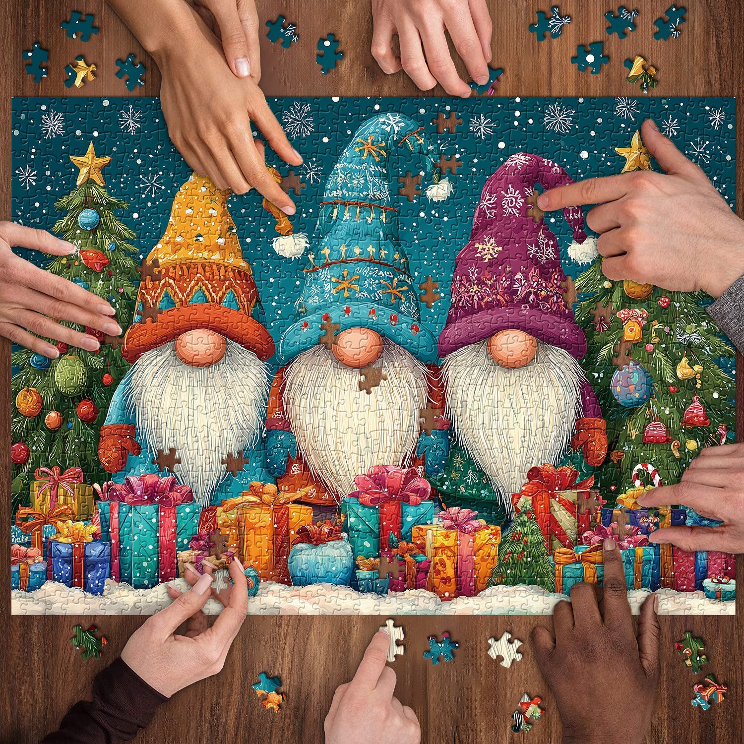 Jolly Snow Gnome Jigsaw Puzzles 1000 Pieces