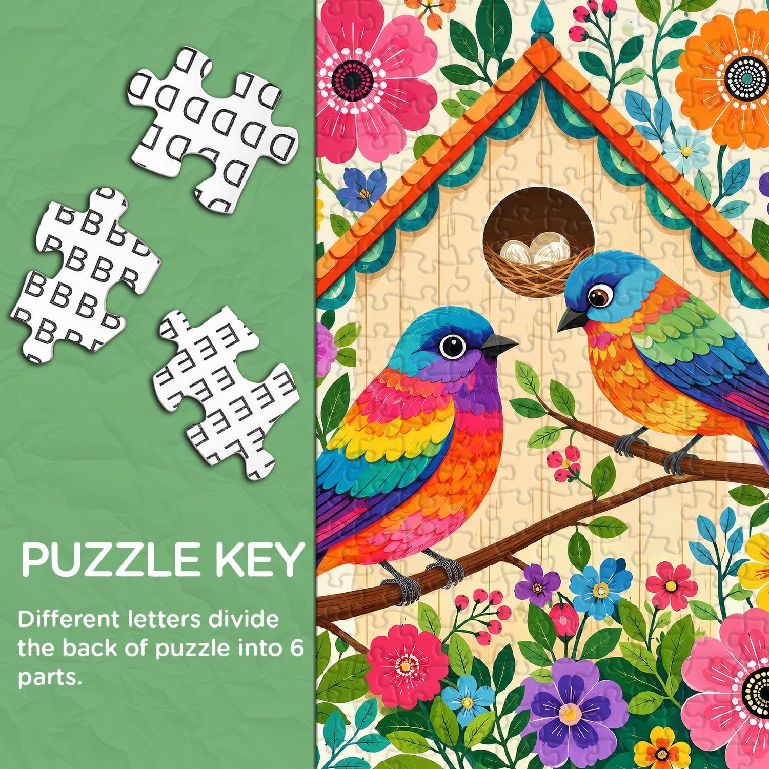 Floral Bird Cottage Jigsaw Puzzle 1000 Piece