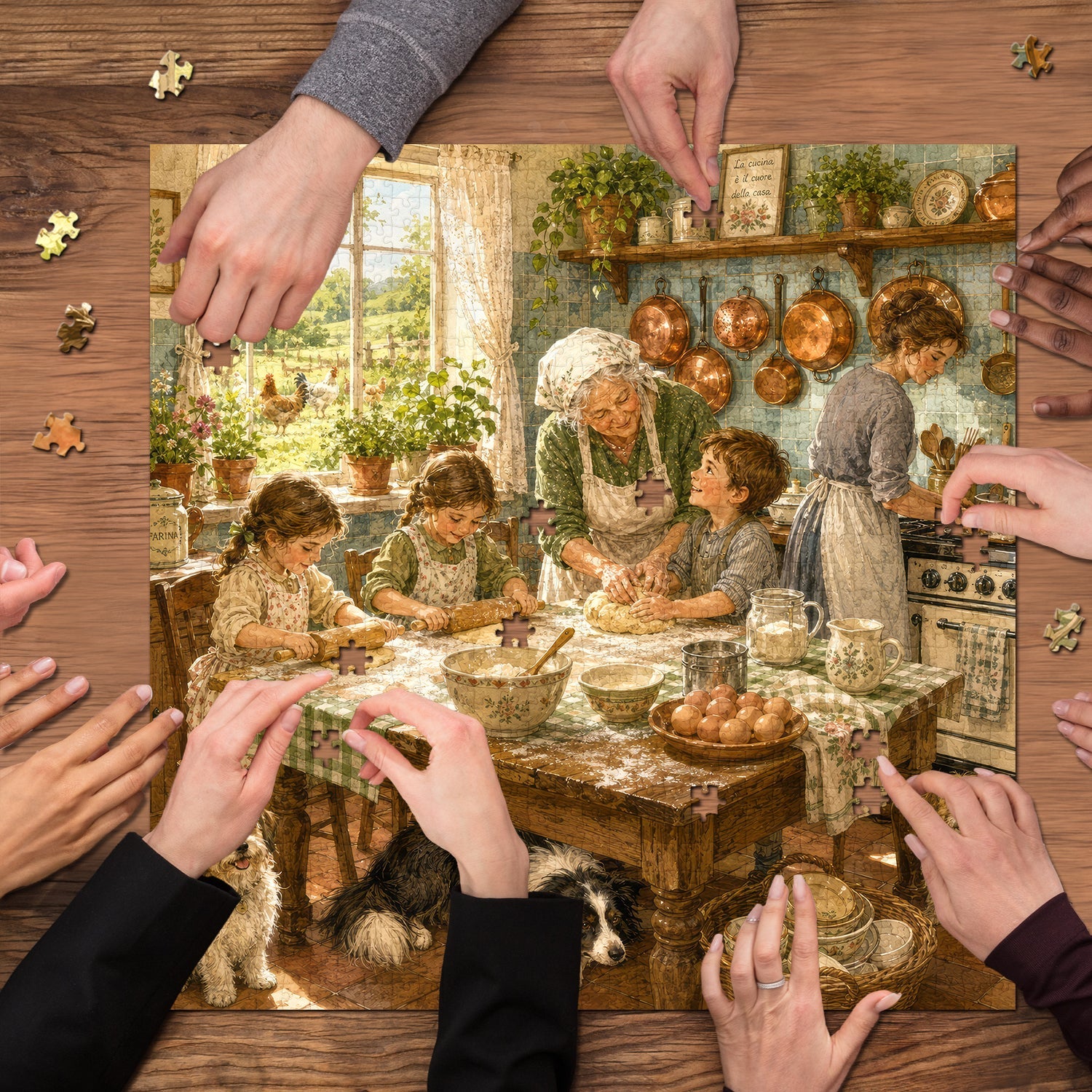 Grandma's Baking Lesson Jigsaw Puzzle 1000 Piece