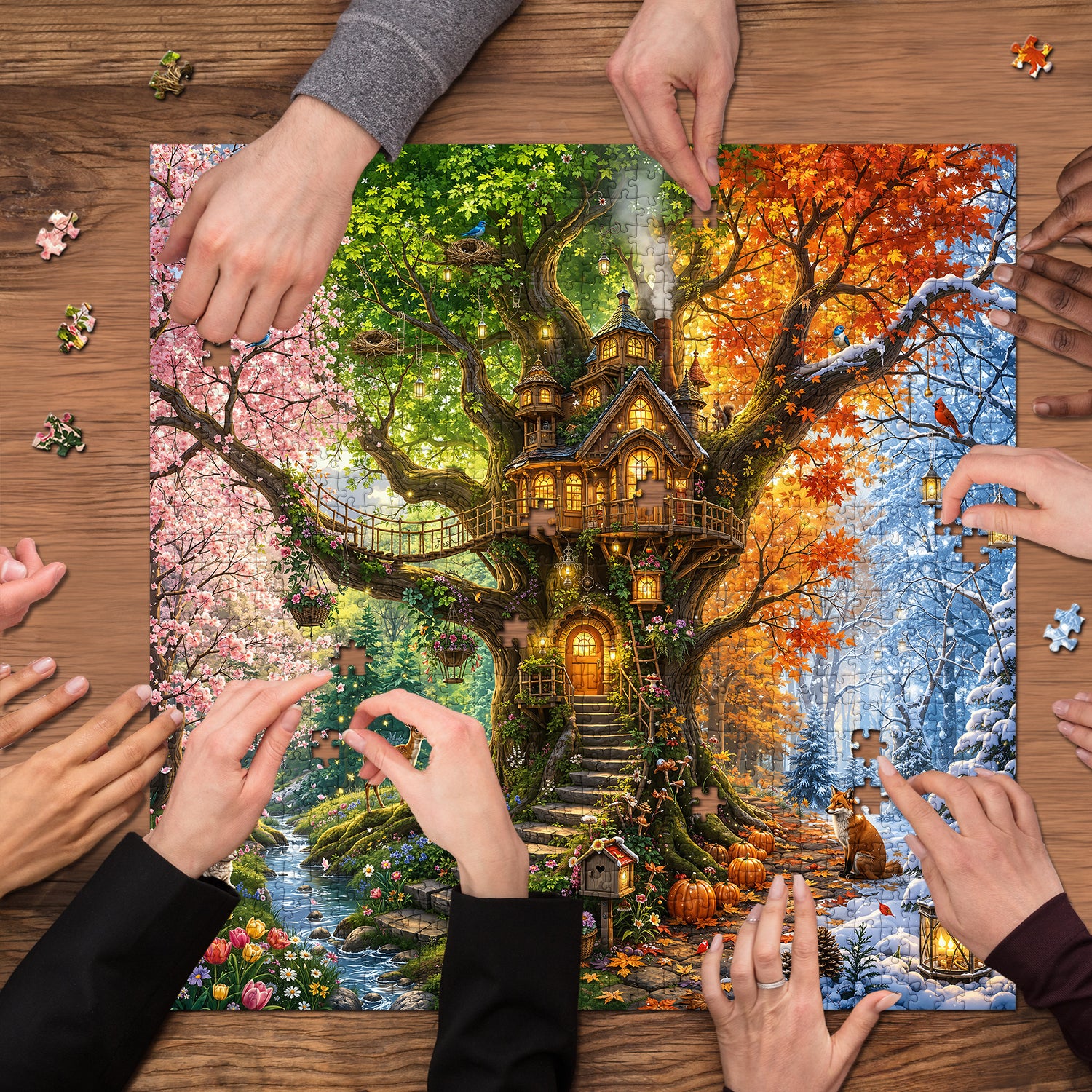 Four Seasons Treehouse Jigsaw Puzzle 1000 Pieces
