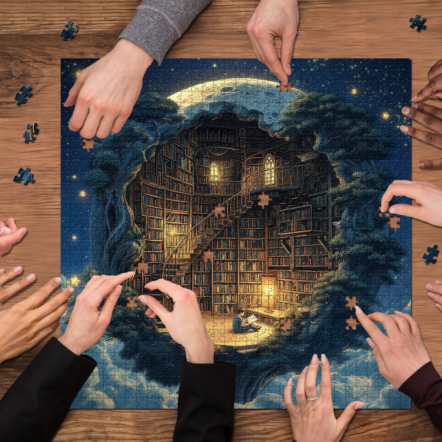 Starry Night Book Nest Jigsaw Puzzle 1000 Pieces