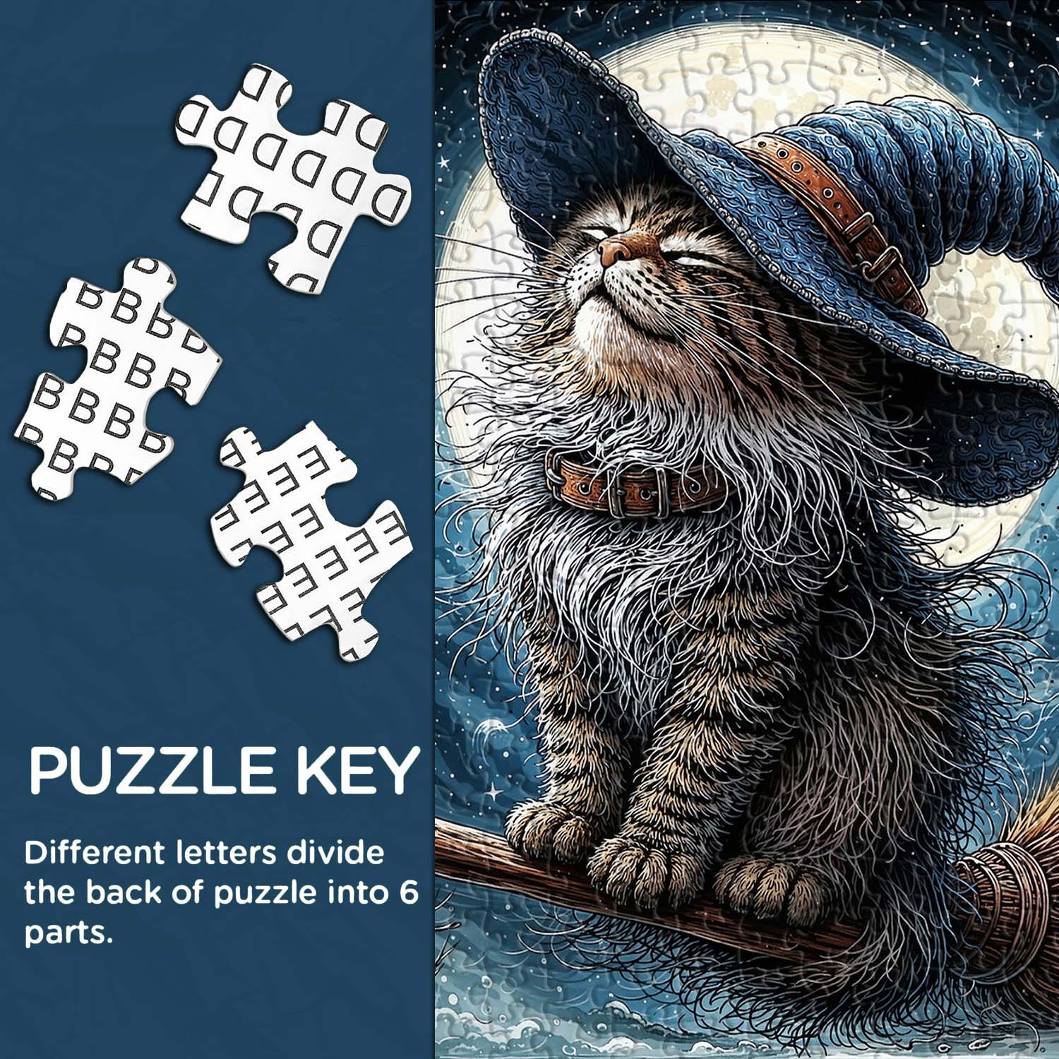 Moonlit Witch Cat  Jigsaw Puzzle 1000 Piece