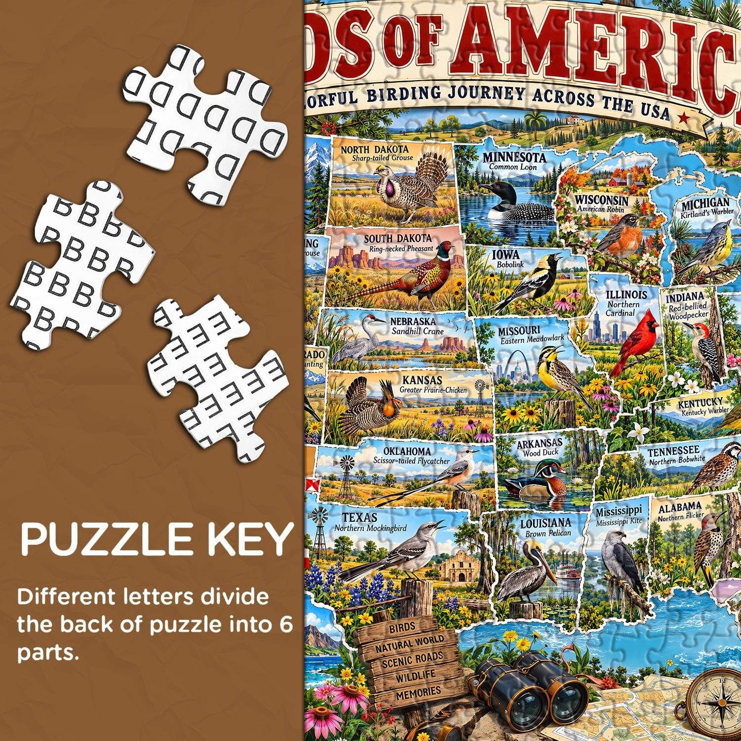 Birds of America Jigsaw Puzzle 1000 Pieces