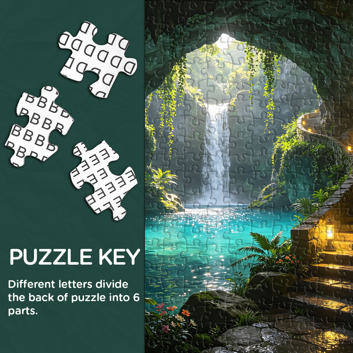 Puzzle de 1000 pièces Grotte de piscine turquoise