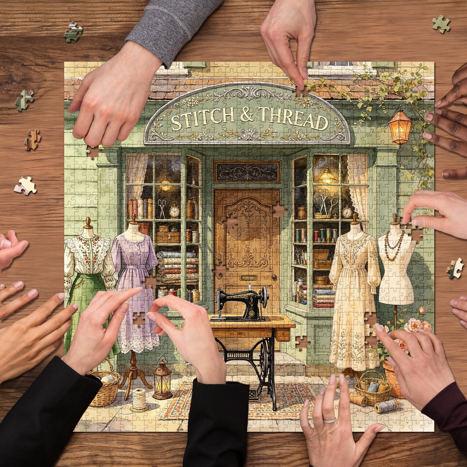 Vintage Stitch Shop Jigsaw Puzzle 1000 Piece