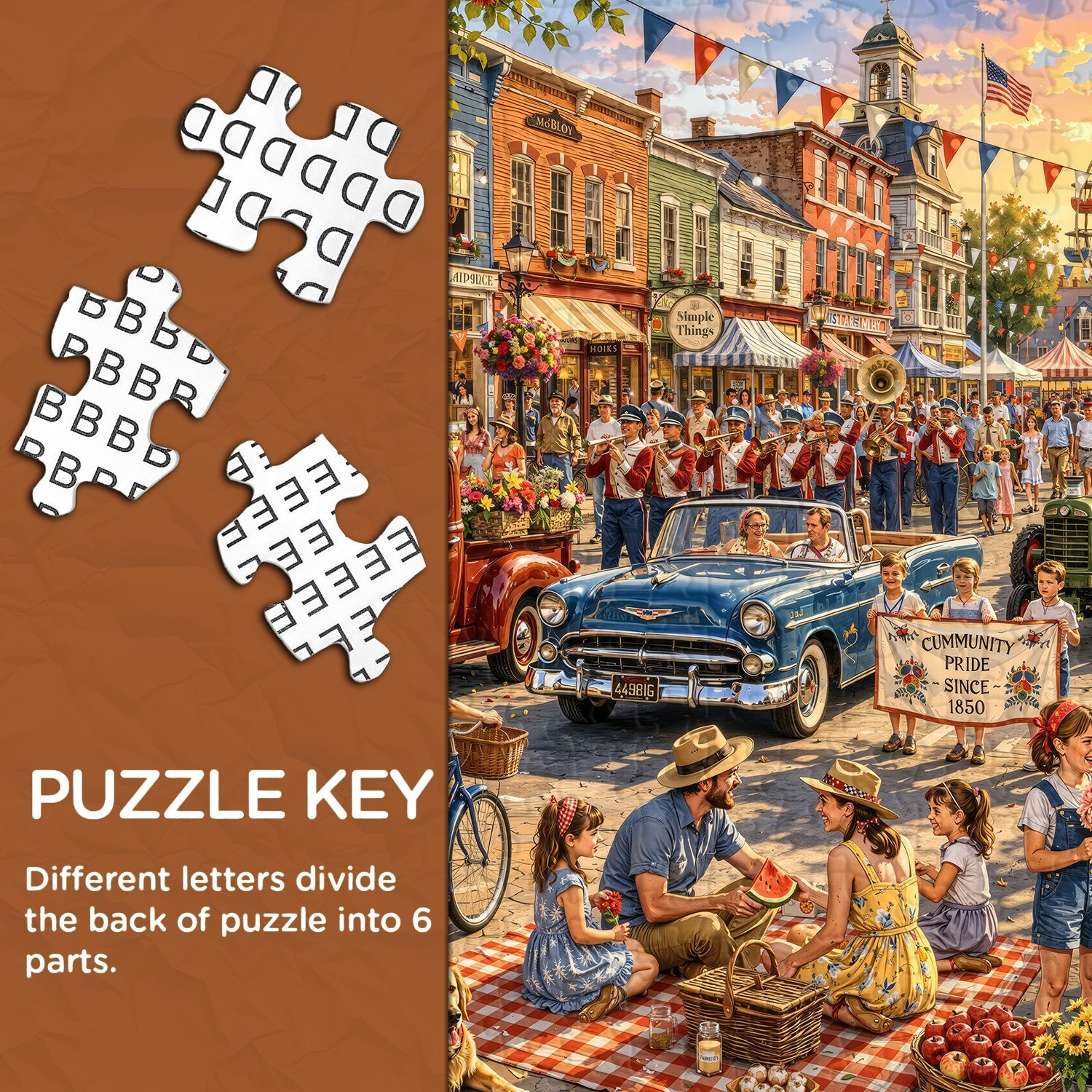 Vintage Main Street Festival Jigsaw Puzzle 1000 Piece
