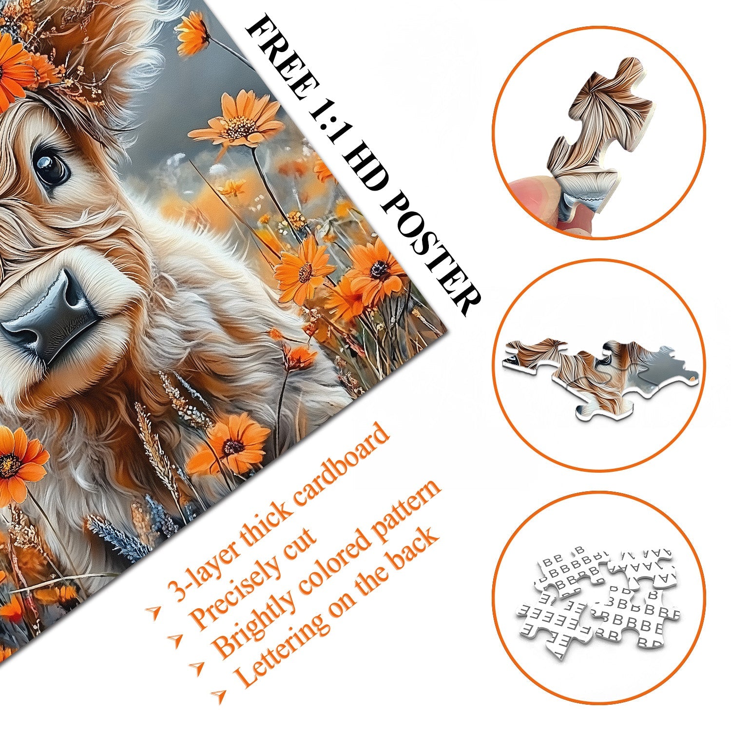 Floral Calf Jigsaw Puzzle 1000 Pieces