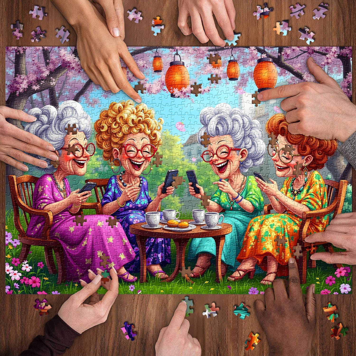 Grandmas' Digital Party Jigsaw Puzzle 1000 Pieces