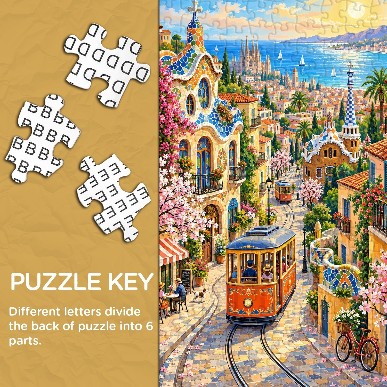 Barcelona Spring Tram Jigsaw Puzzle 1000 Pieces