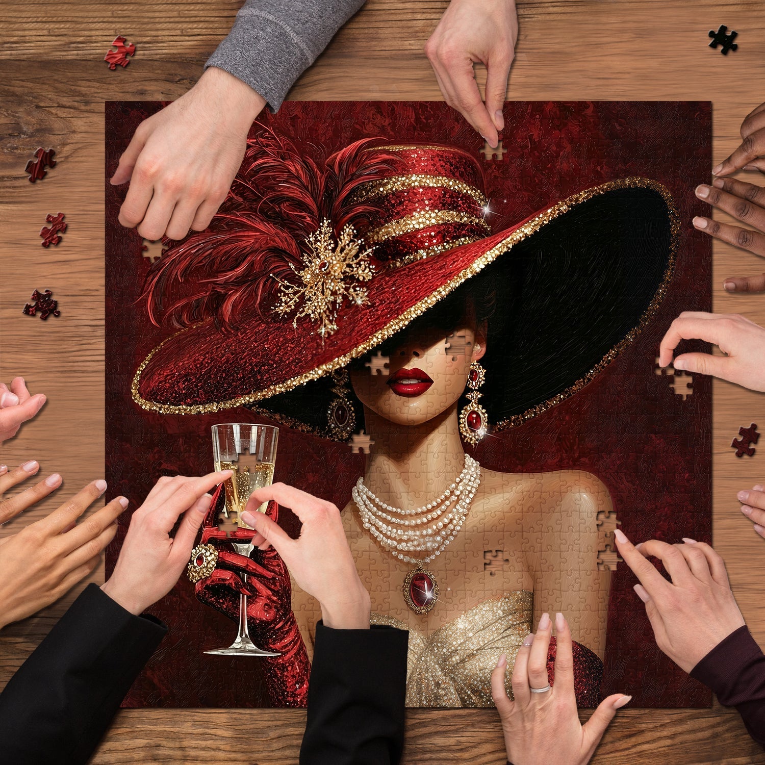 Gilded Champagne Jigsaw Puzzle 1000 Pieces