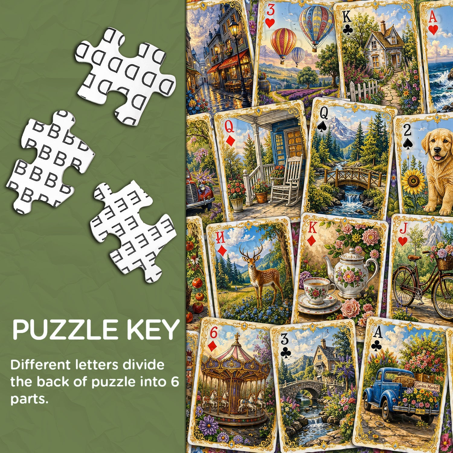 Scenic Playing Cards Jigsaw Puzzle 1000 Piece