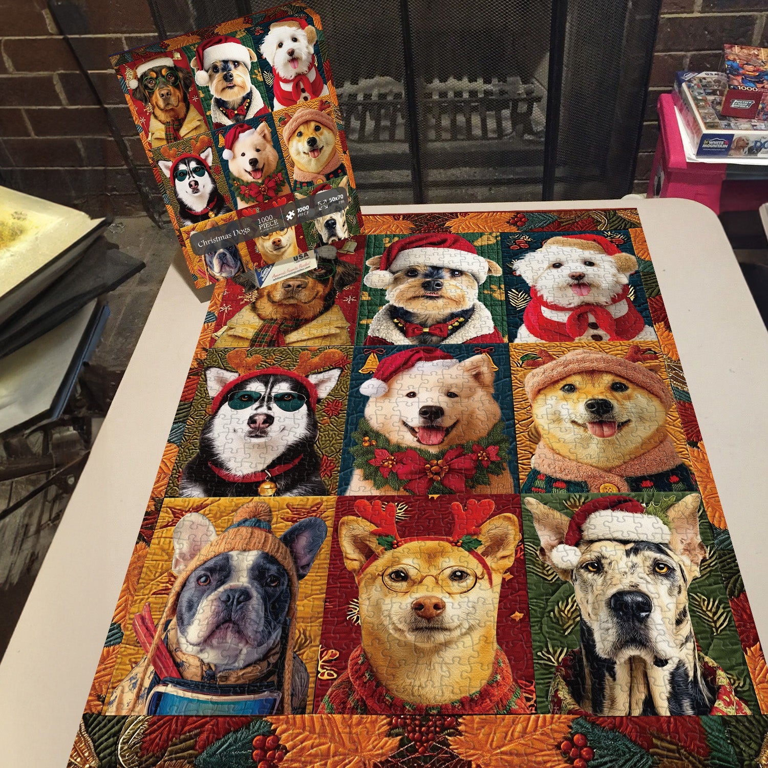Christmas Dogs Jigsaw Puzzle 1000 Piece