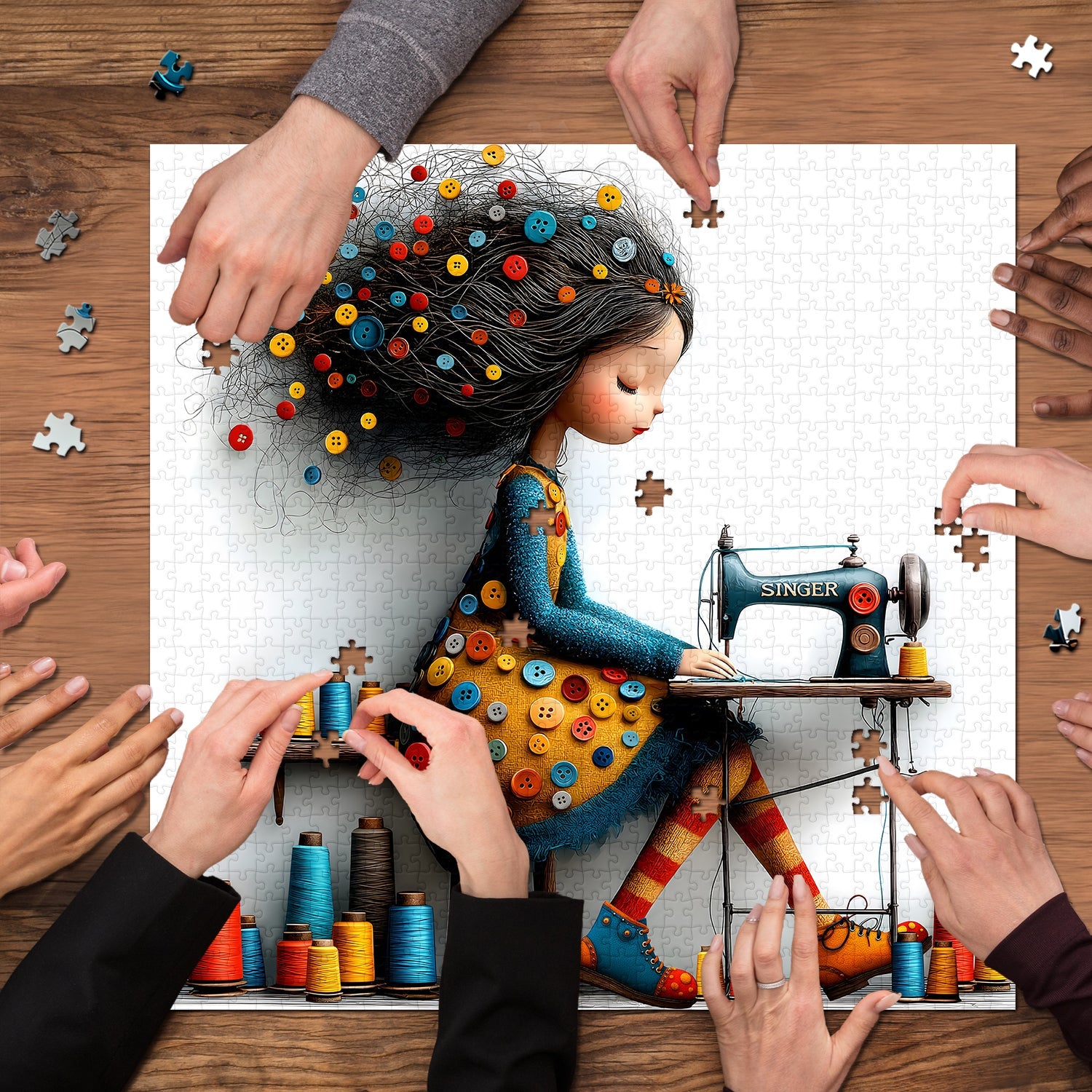 Sewing Girl Jigsaw Puzzle 1000 Pieces