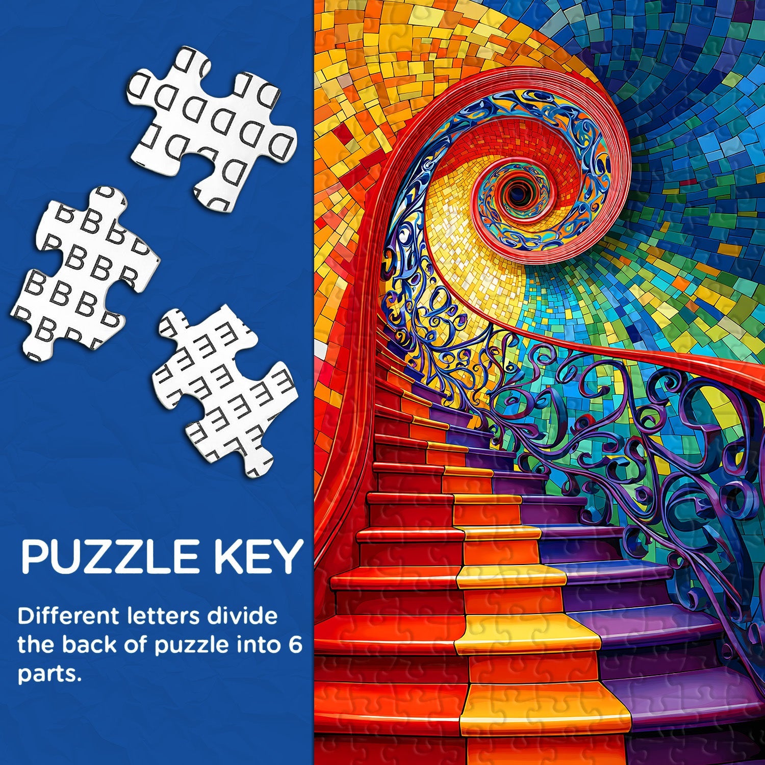 Rainbow Spiral Stairs Jigsaw Puzzle 1000 Piece