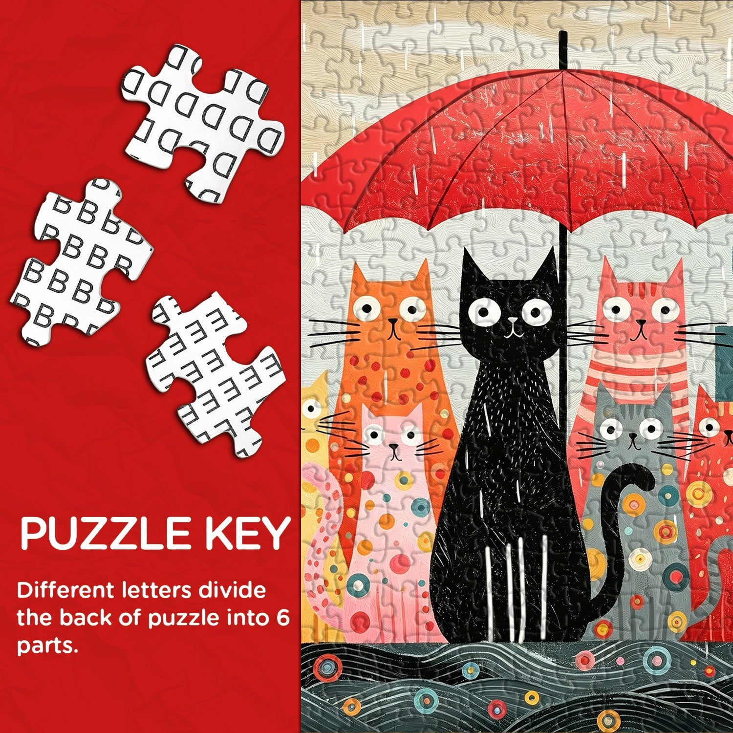 Umbrella Cats Jigsaw Puzzle 1000 Pieces