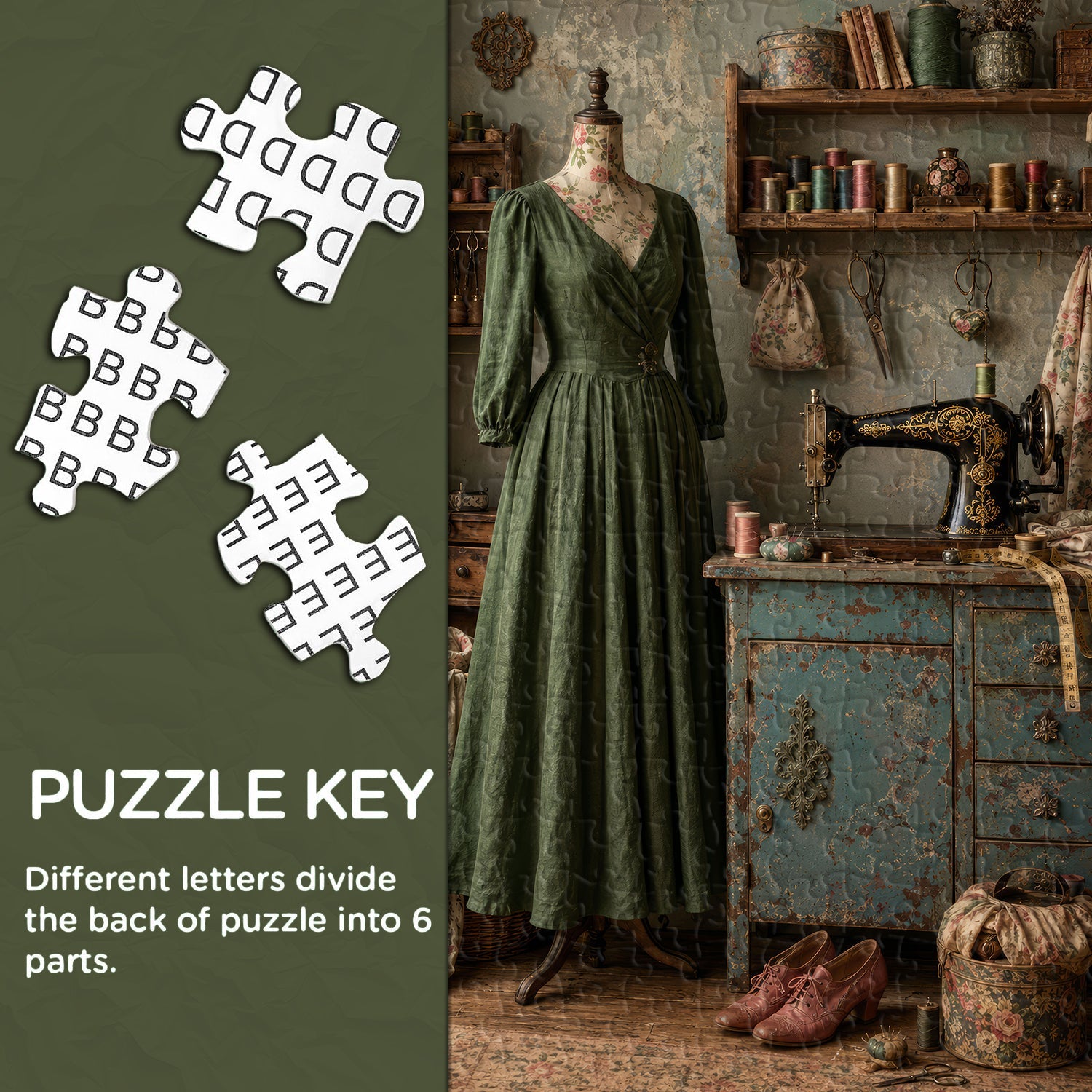 Vintage Sewing Nook Jigsaw Puzzle 1000 Piece