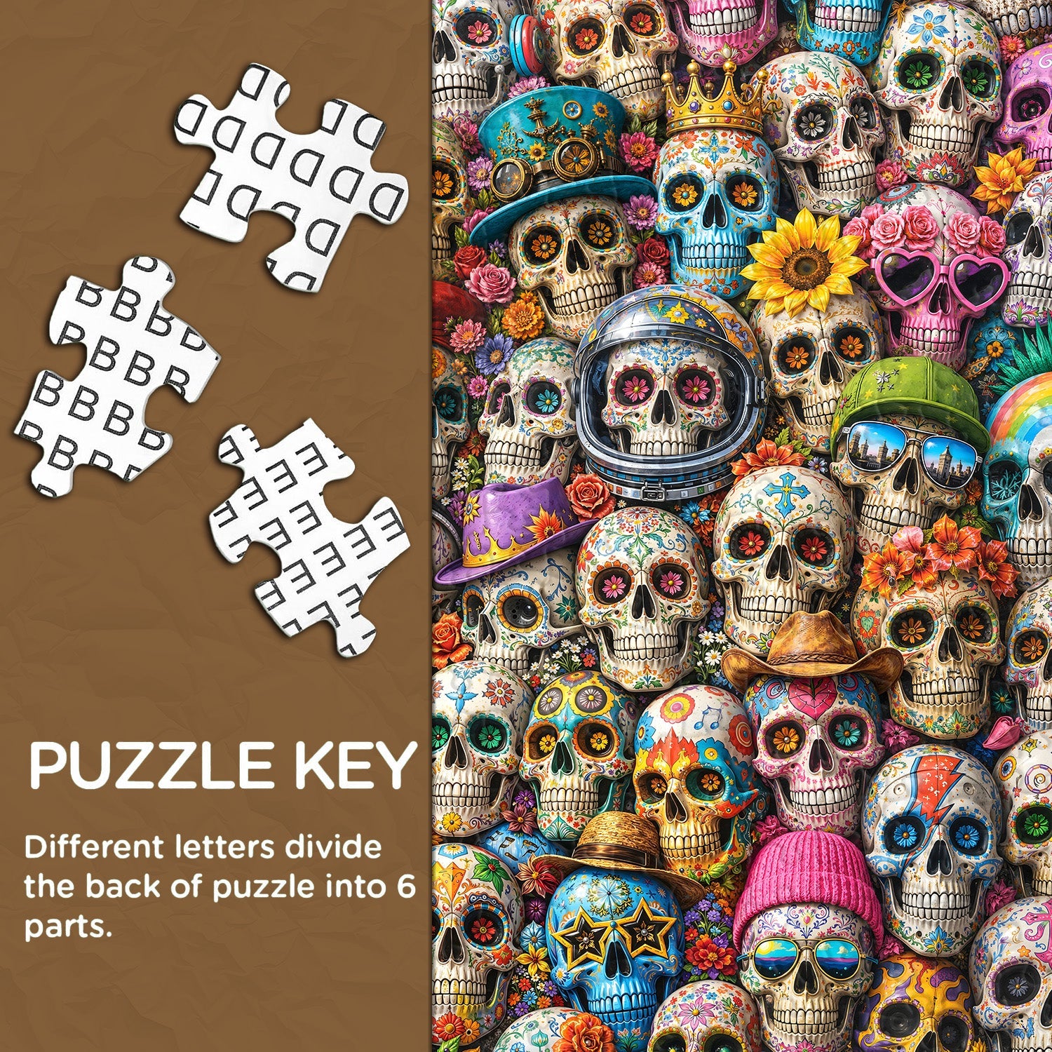 Varied Floral Skulls Jigsaw Puzzle 1000 Piece