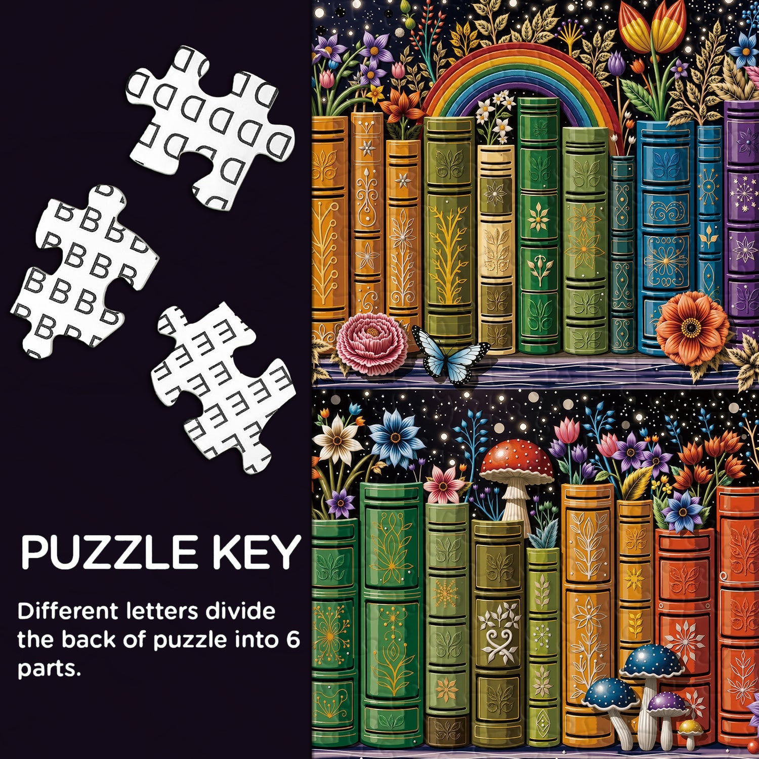 Botanical Bookshelf Jigsaw Puzzle 1000 Piece