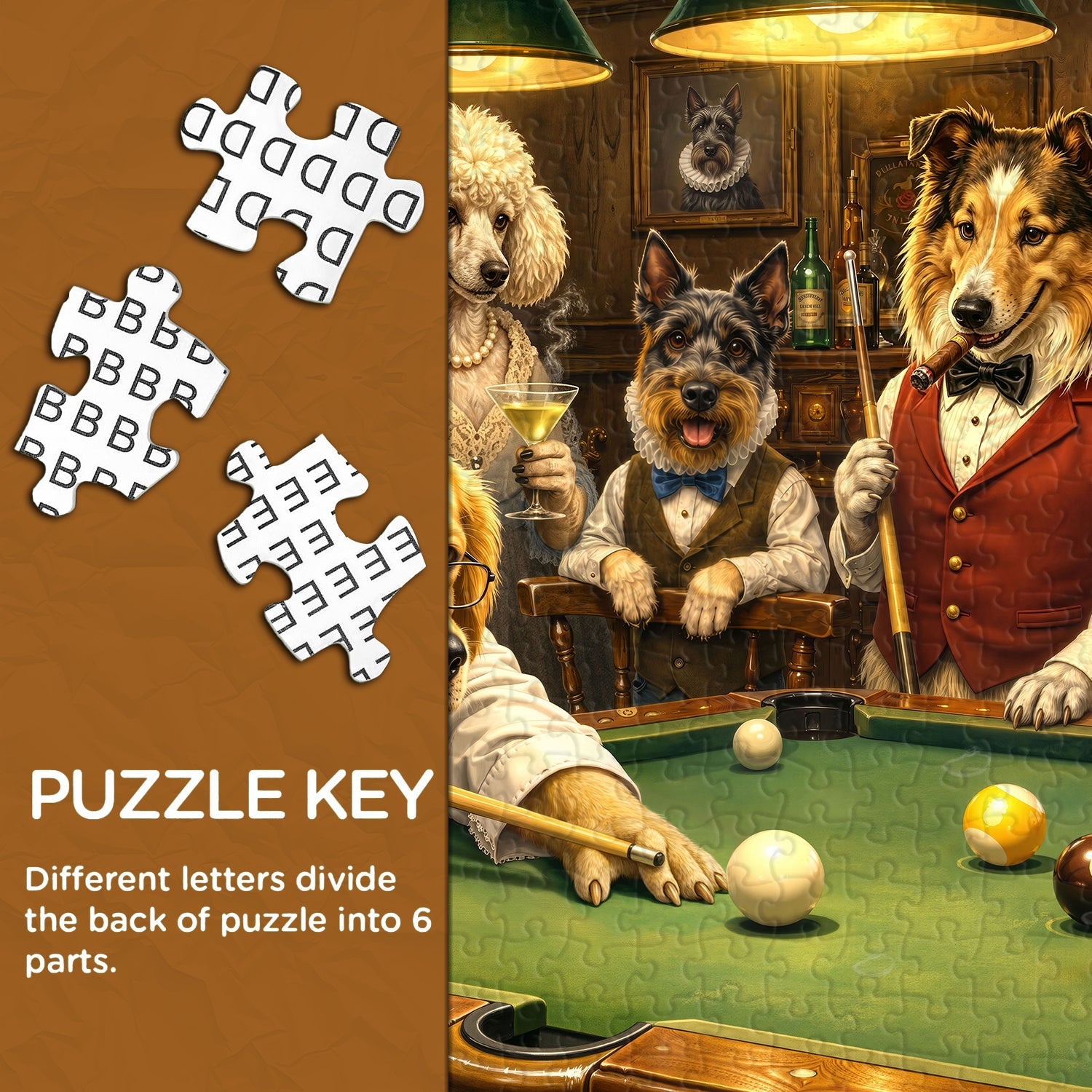 Retro Billiards Dog Jigsaw Puzzle 1000 Piece