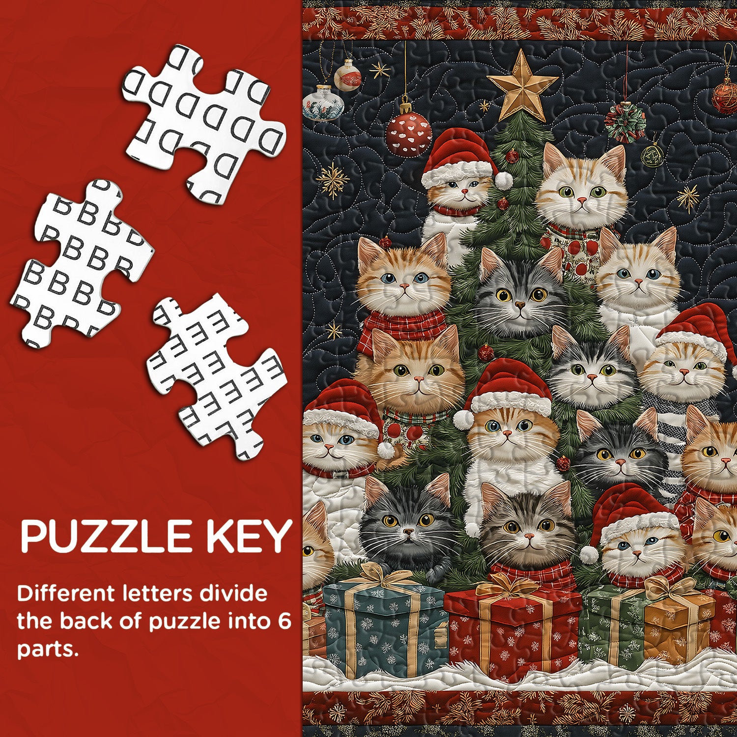 Cat Christmas Tree Jigsaw Puzzle 1000 Piece