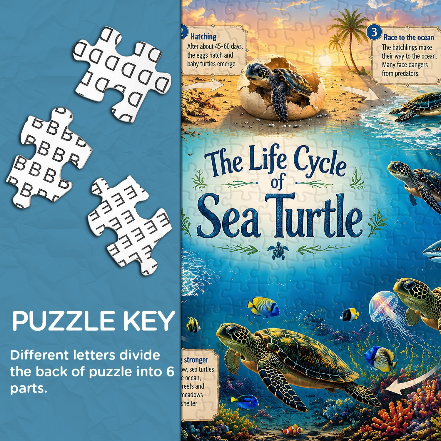 Sea Turtle Life Journey Jigsaw Puzzle 1000 Pieces