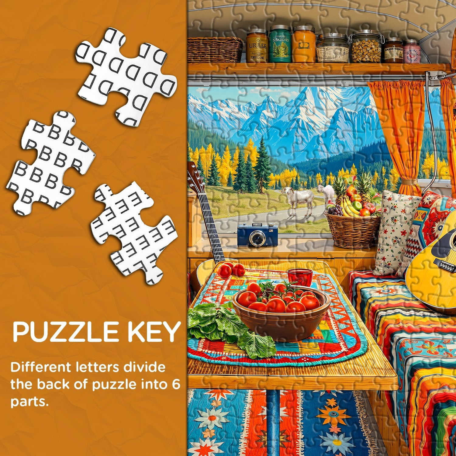 Boho Mountain Camper Jigsaw Puzzle 1000 Pieces