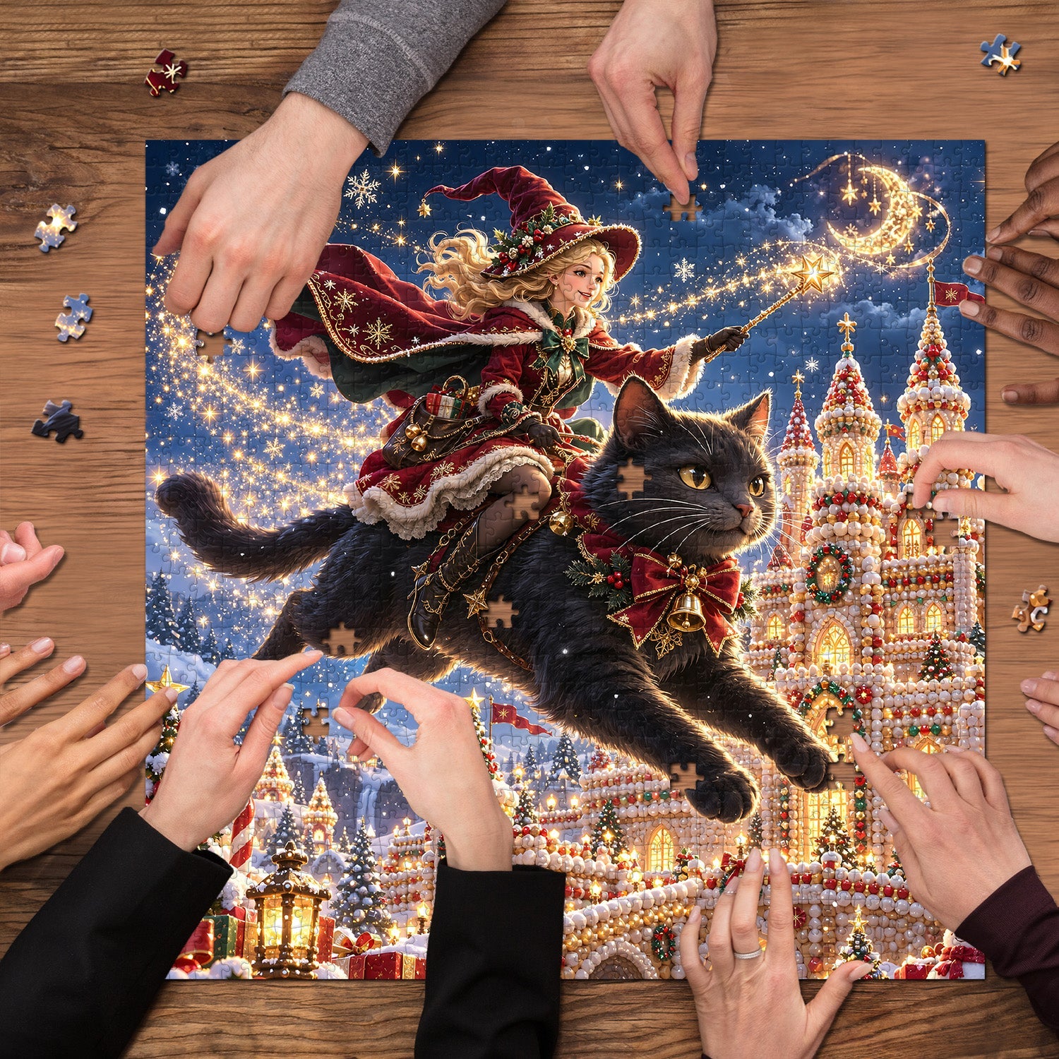 Cat’s Christmas Flight Jigsaw Puzzle 1000 Piece