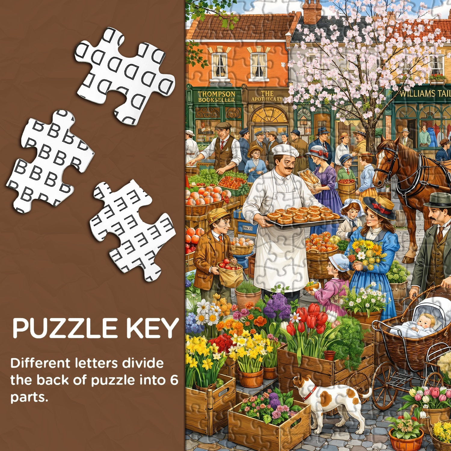 Retro Town Bazaar Jigsaw Puzzle 1000 Pieces