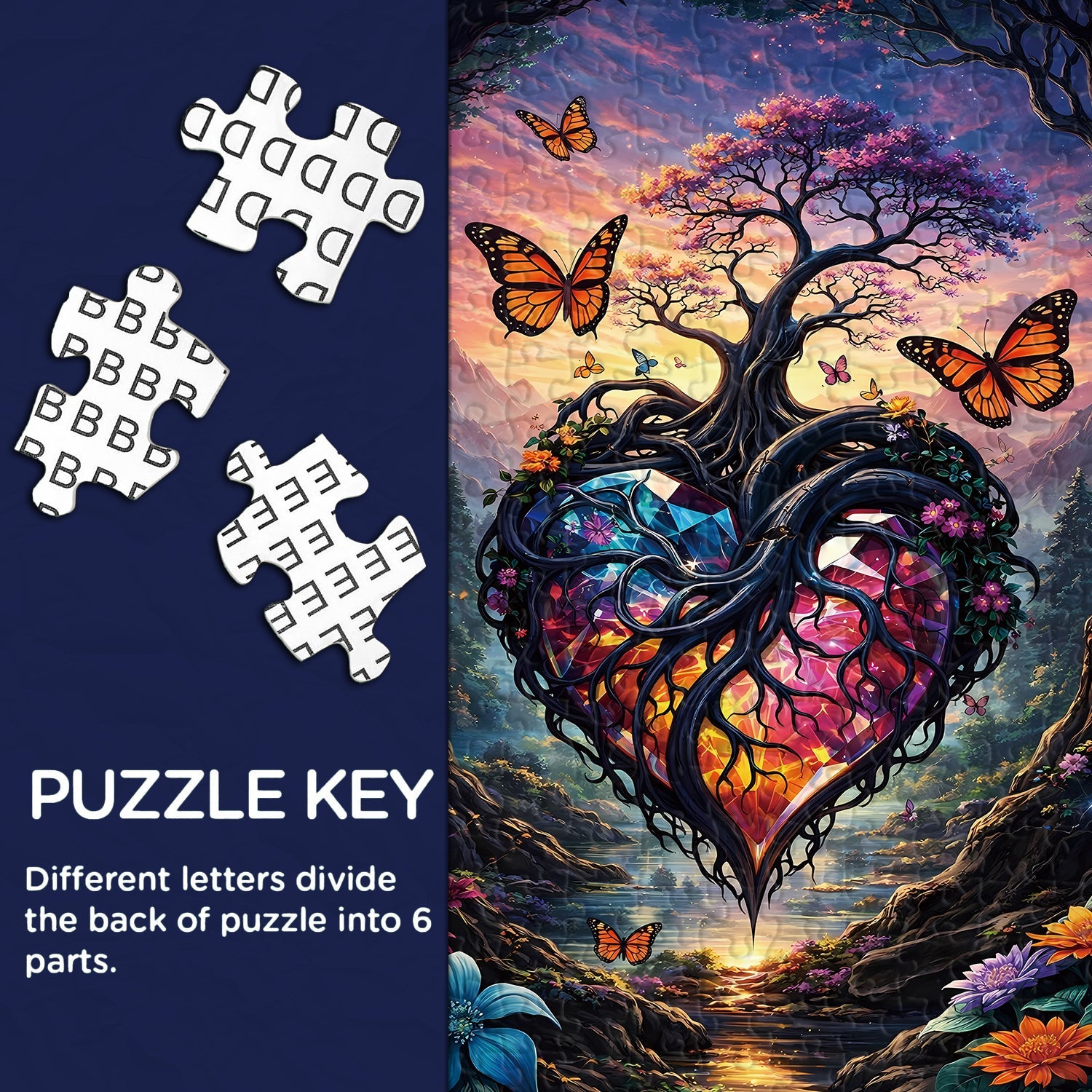 Puzzle en forme d'arbre cœur, 1000 pièces