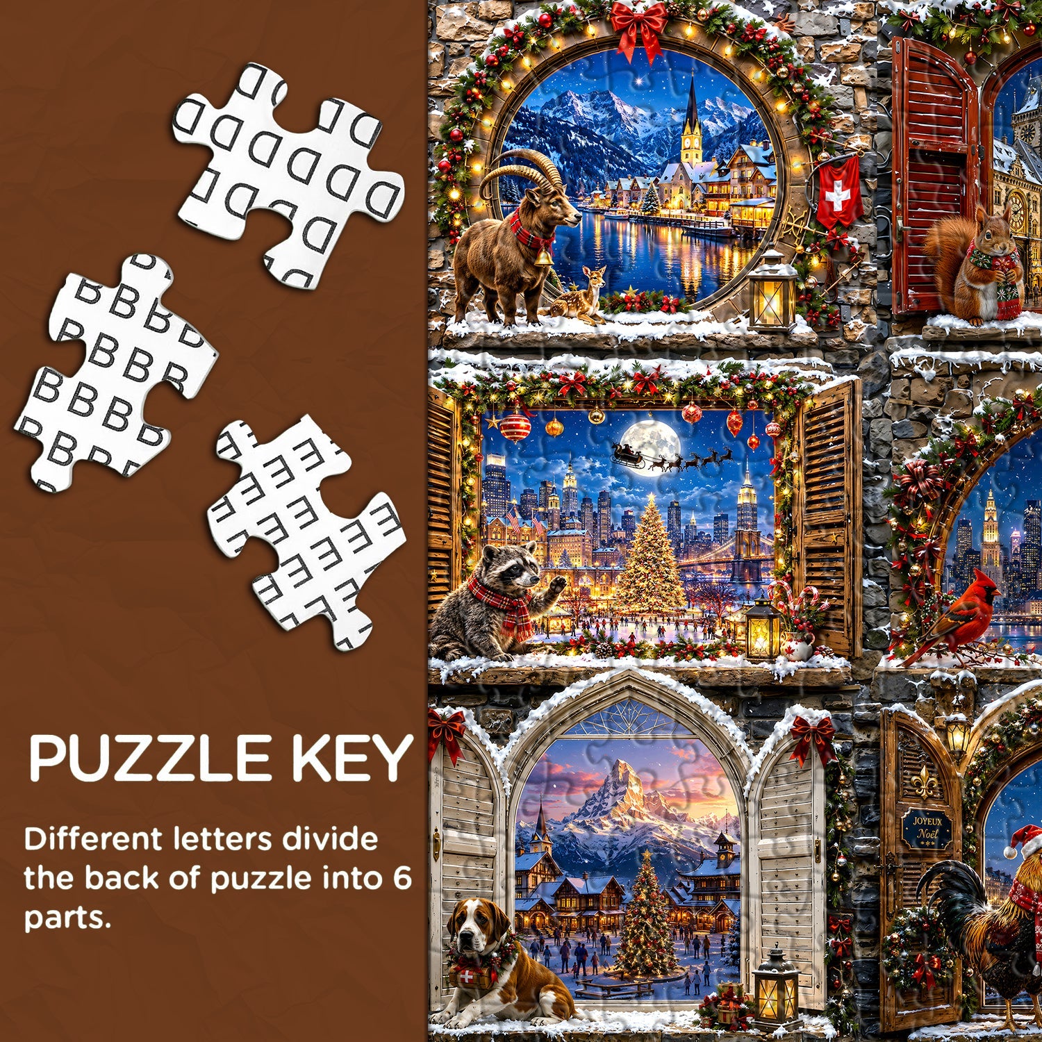 Christmas Windows Jigsaw Puzzle 1000 Piece