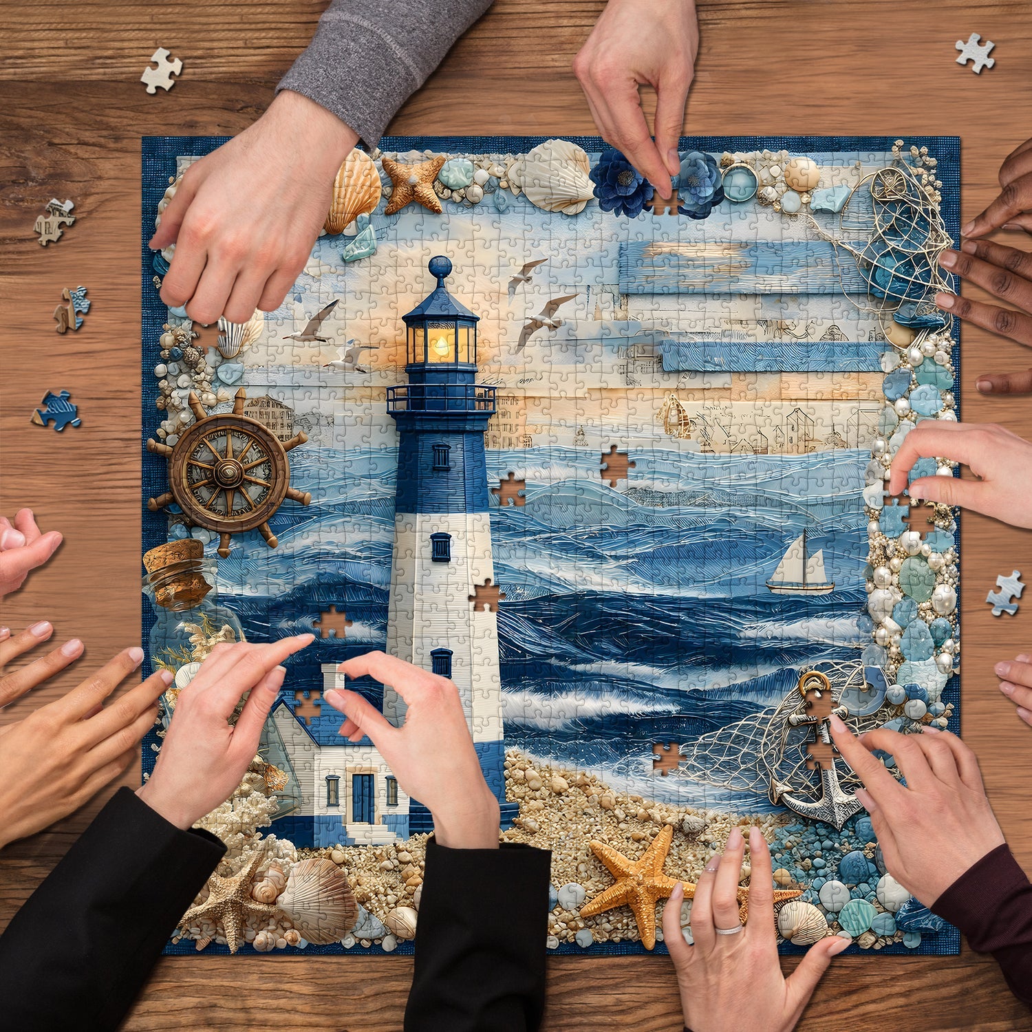 Puzzle de 1000 pièces phare et mer