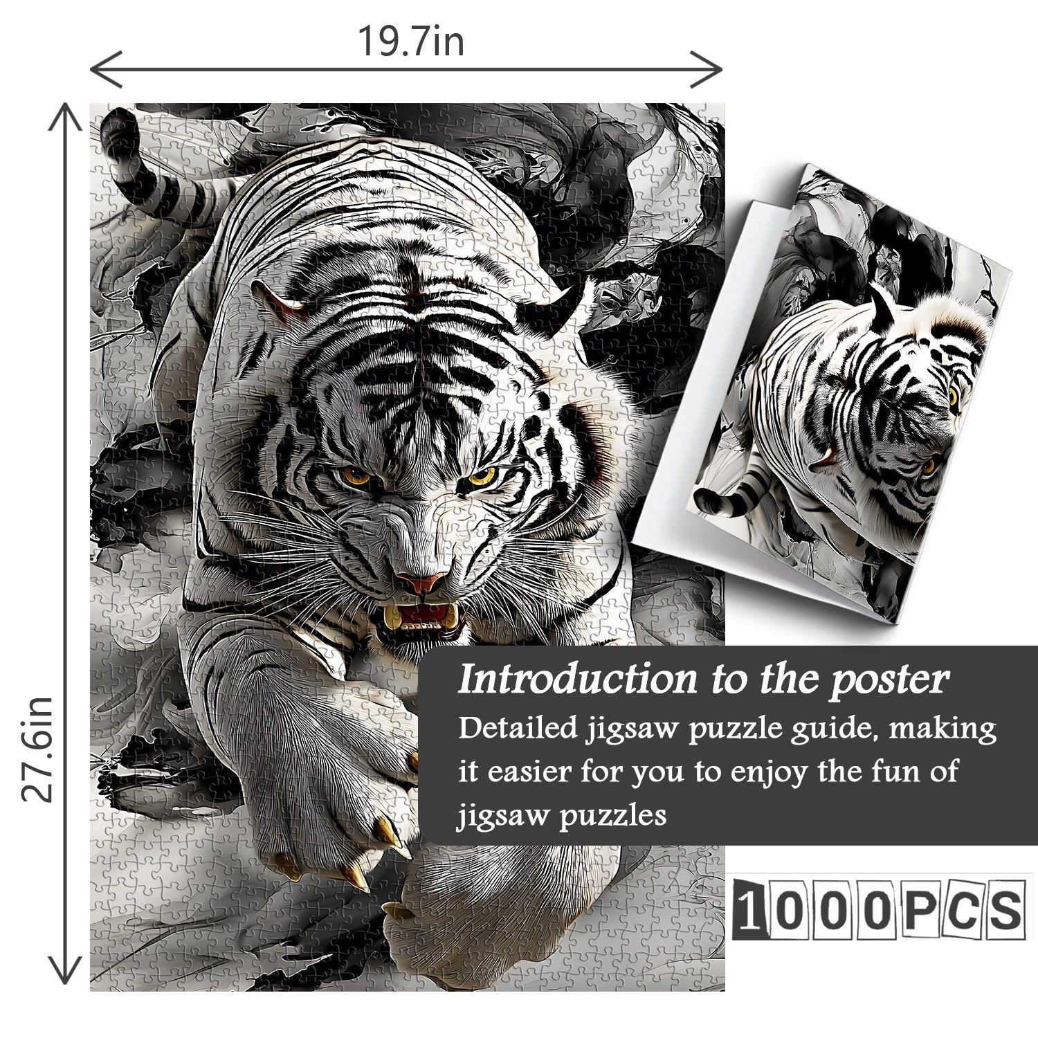 Ink Shadow Tiger Jigsaw Puzzle 1000 Pieces