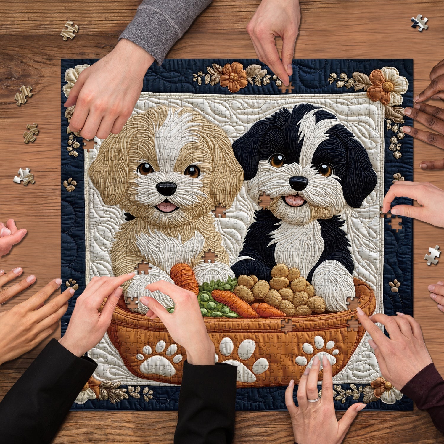 Puppy Feast Jigsaw Puzzle 1000 Piece