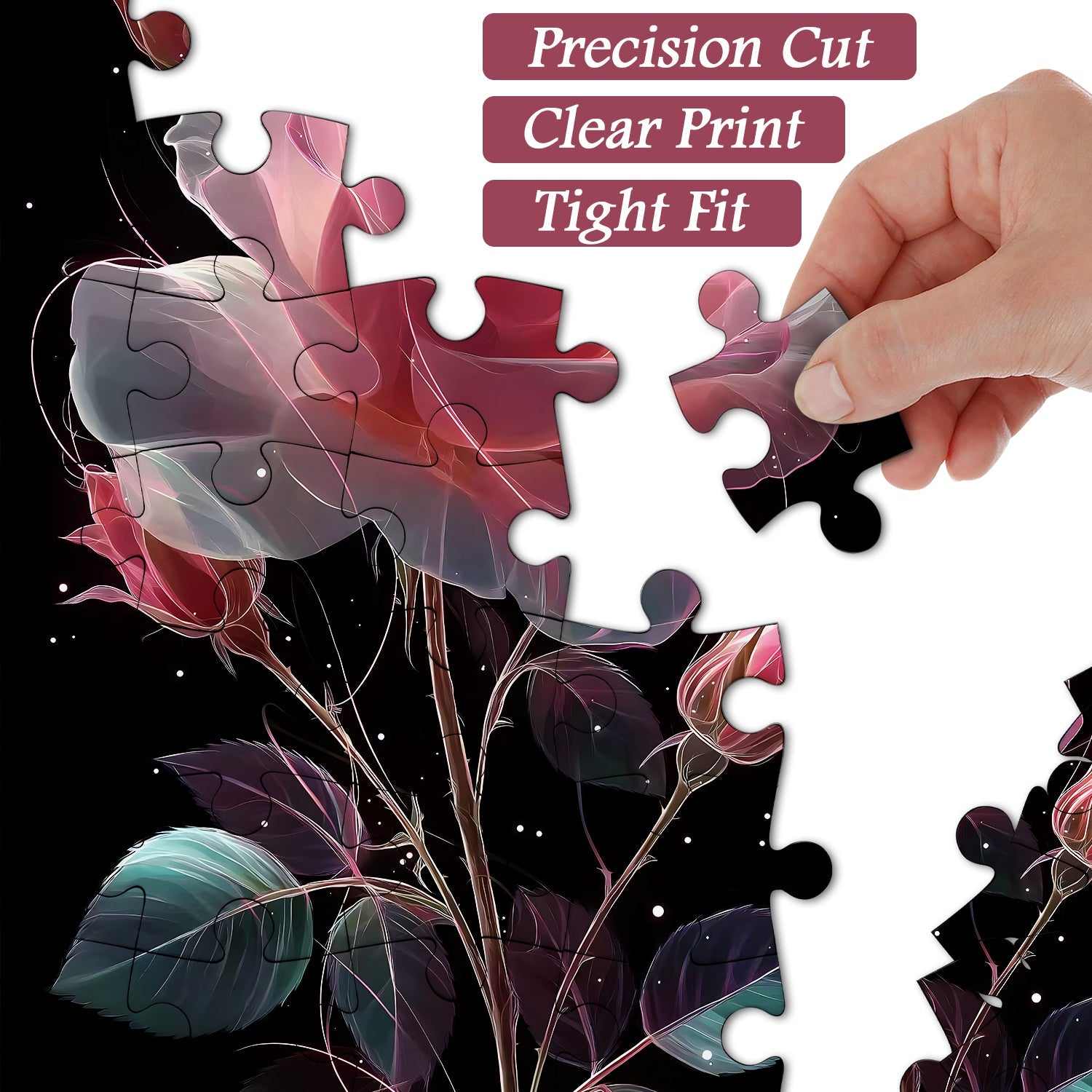 Pink Dream Rose Jigsaw Puzzles 1000 Pieces
