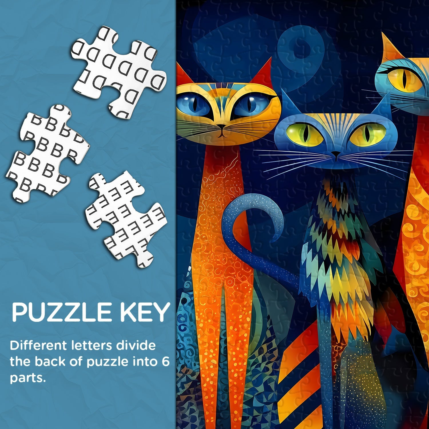 Puzzle 1000 pièces « Chats de rêves vifs »