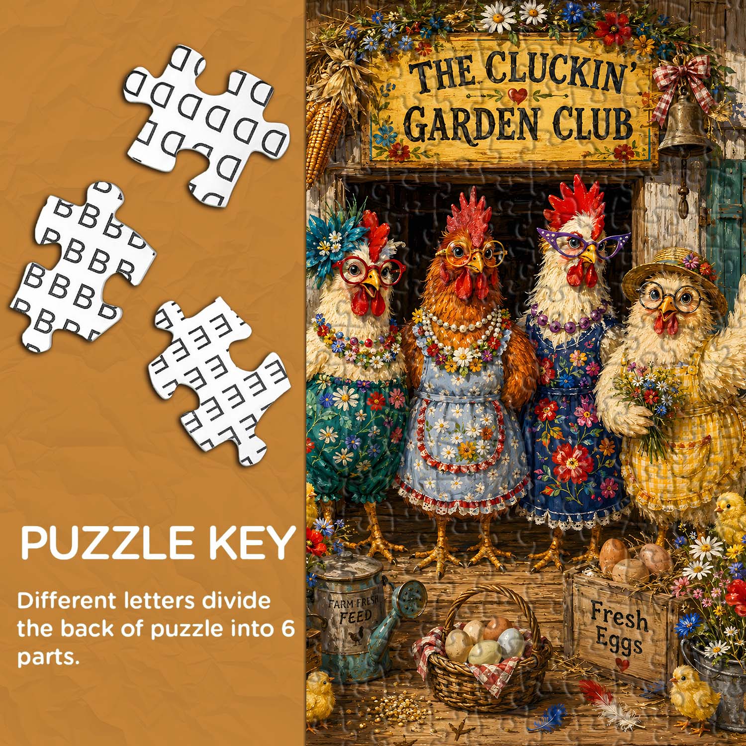 Chicken Garden Club Jigsaw Puzzle 1000 Pieces