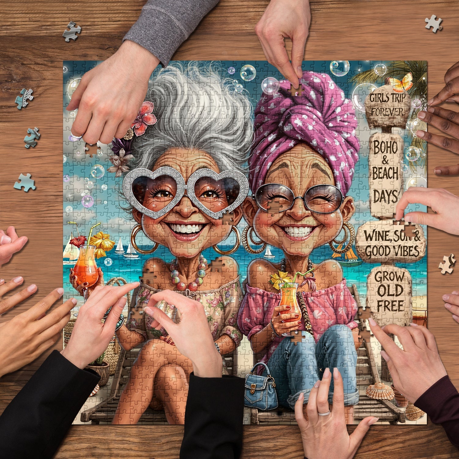 Grannies’ Beach Holiday Jigsaw Puzzle 1000 Piece