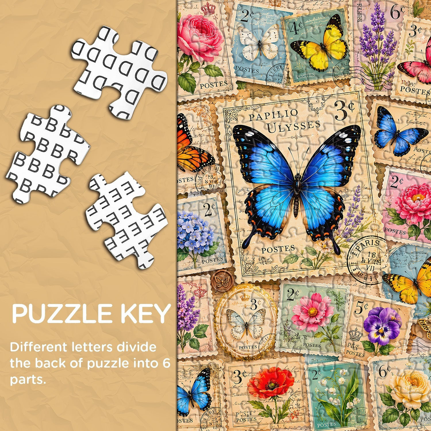 Butterfly Postage Jigsaw Puzzle 1000 Piece