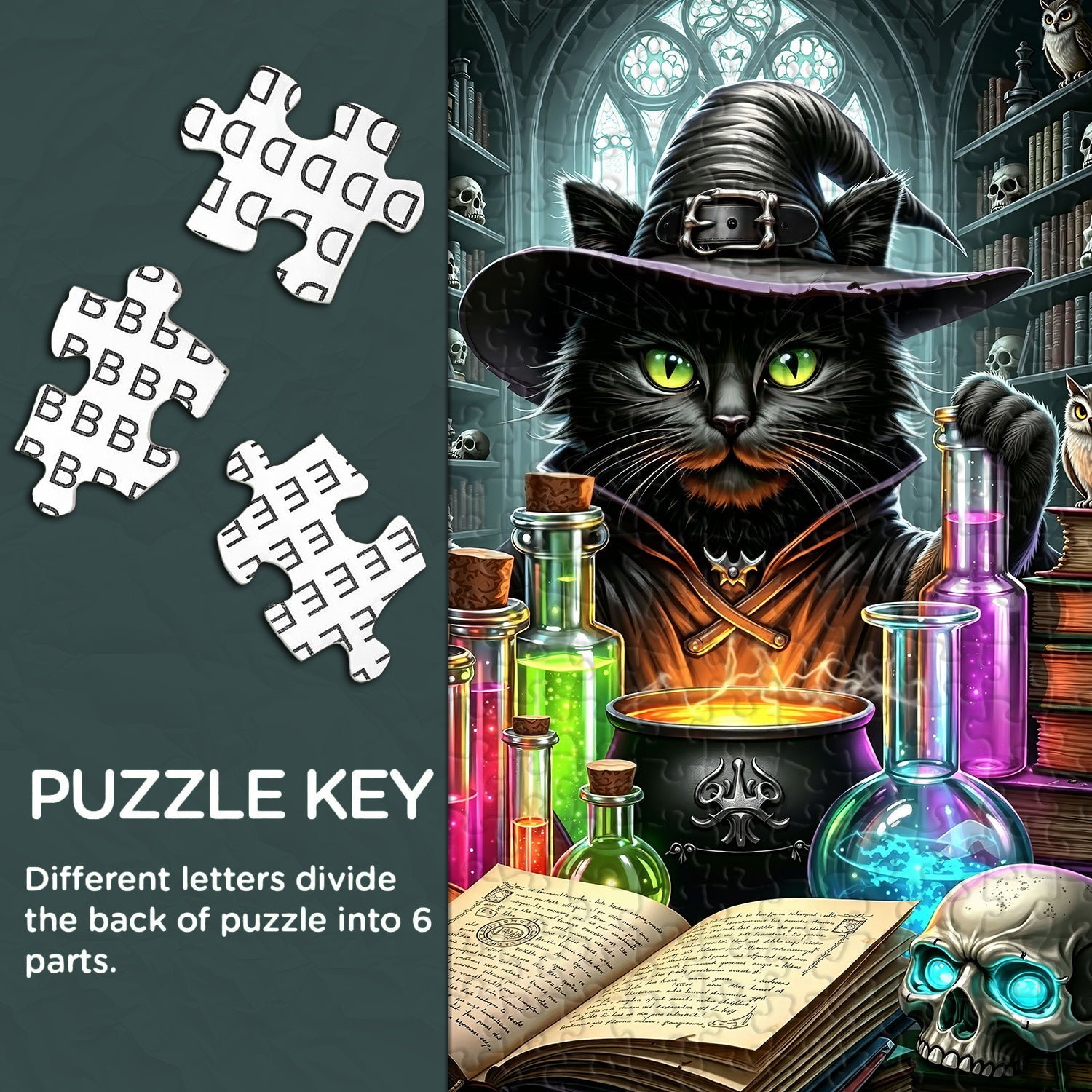 Potions Black Cat Wizard Jigsaw Puzzle 1000 Pieces