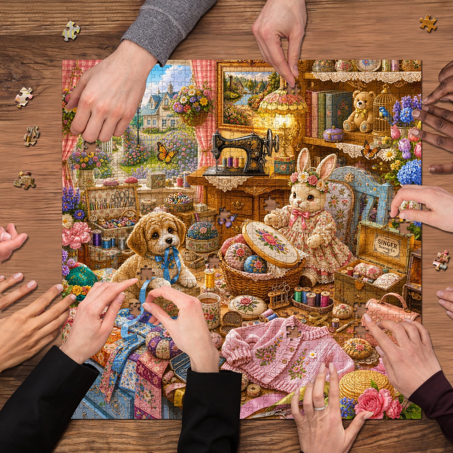 Cozy Sewing Cottage Jigsaw Puzzle 1000 Piece