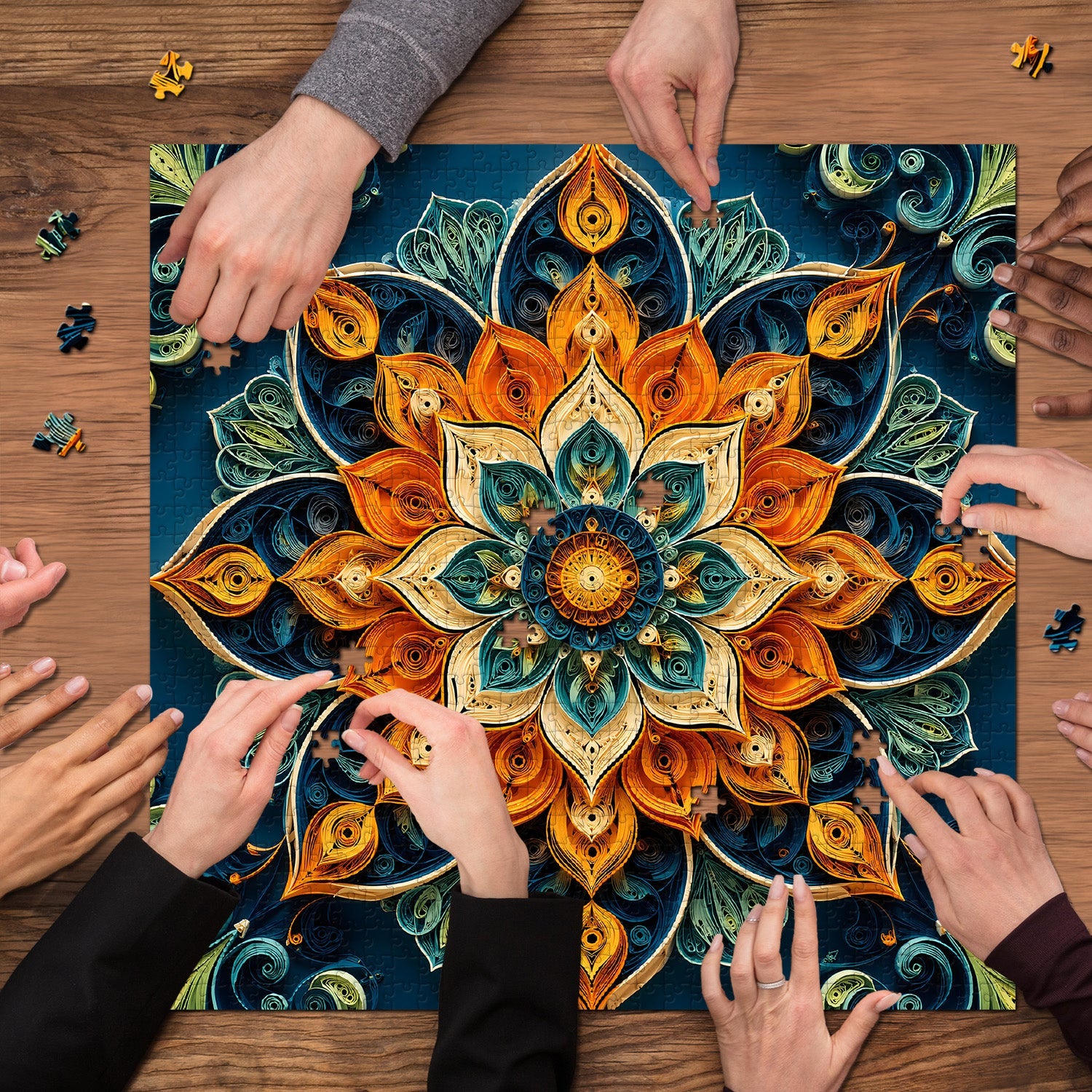 Quilling Mandala Bloom Jigsaw Puzzle 1000 Piece